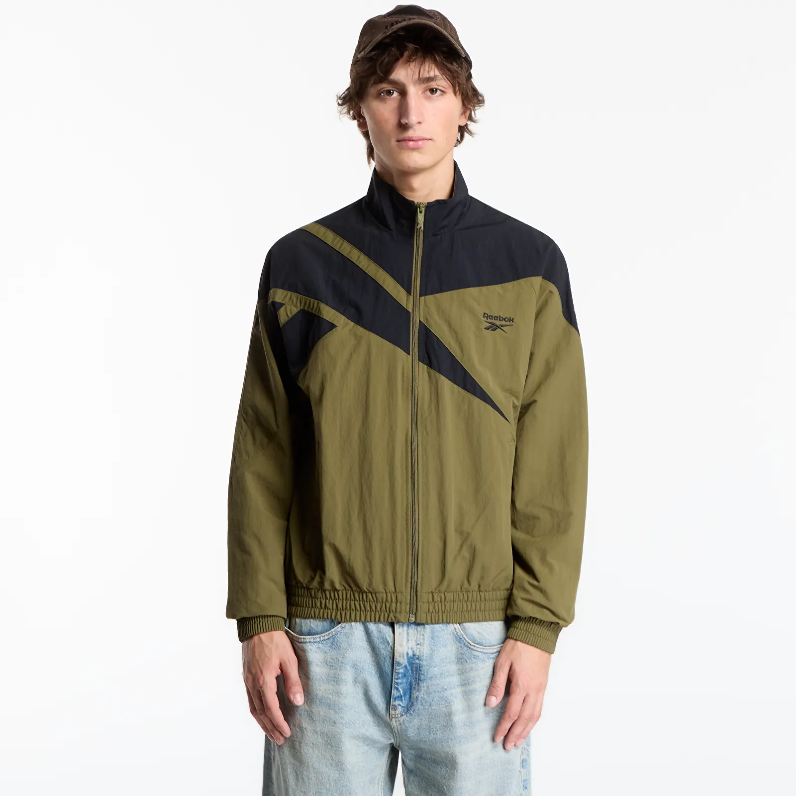 Ανδρικά σακάκια Reebok Vector Track Top Olive Stone/ Black