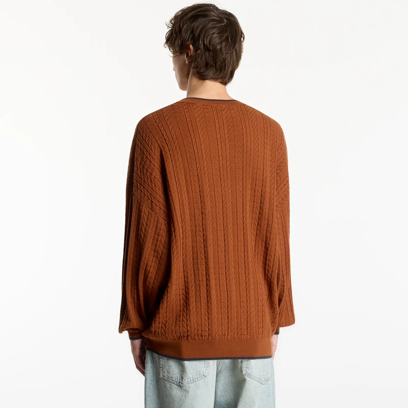 Herren Pullover adidas Cable Knit Crewneck Sweatshirt Dusky Bronze