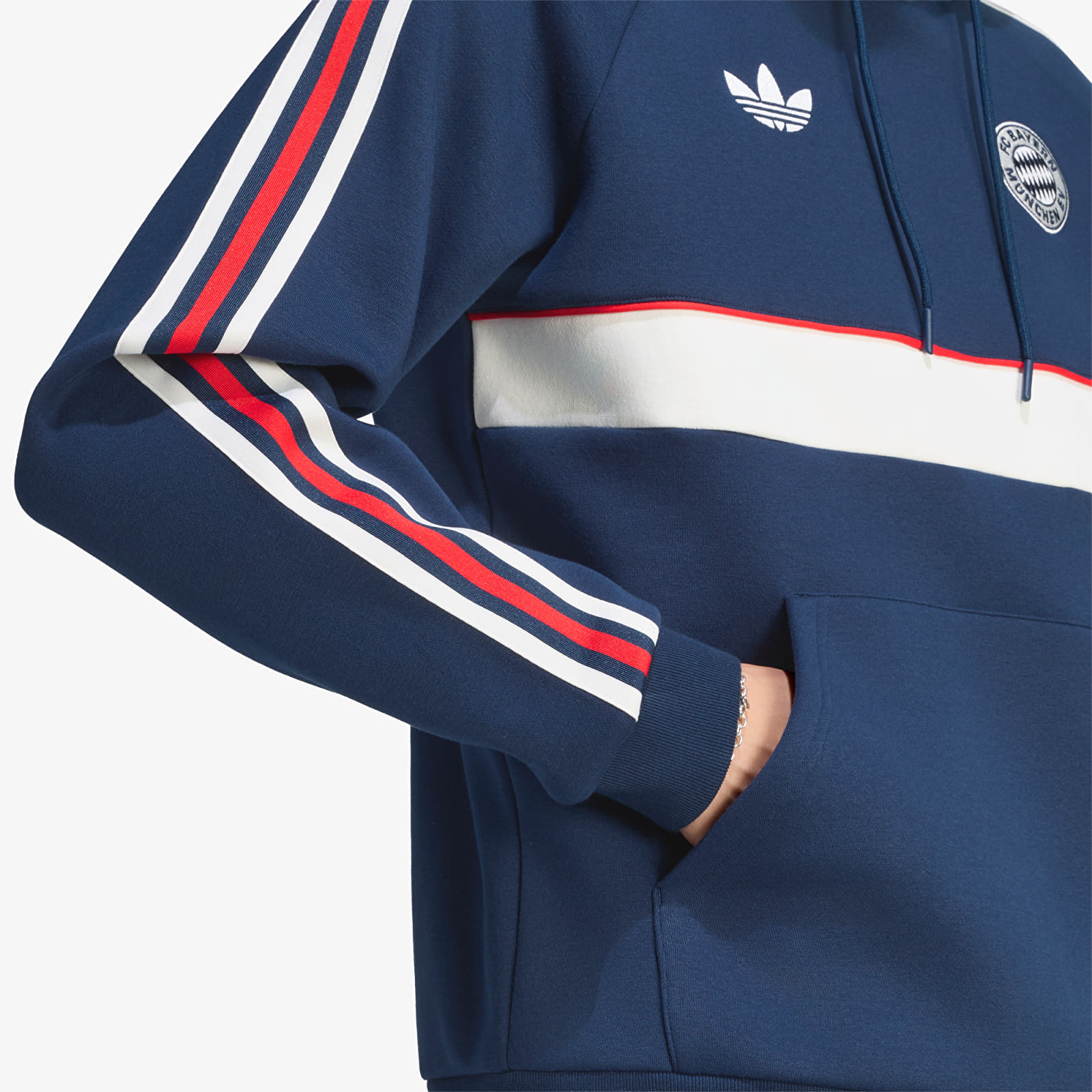 Sweatshirts för män adidas FC Bayern Muenchen OG Hoodie Night Indigo/ Core White
