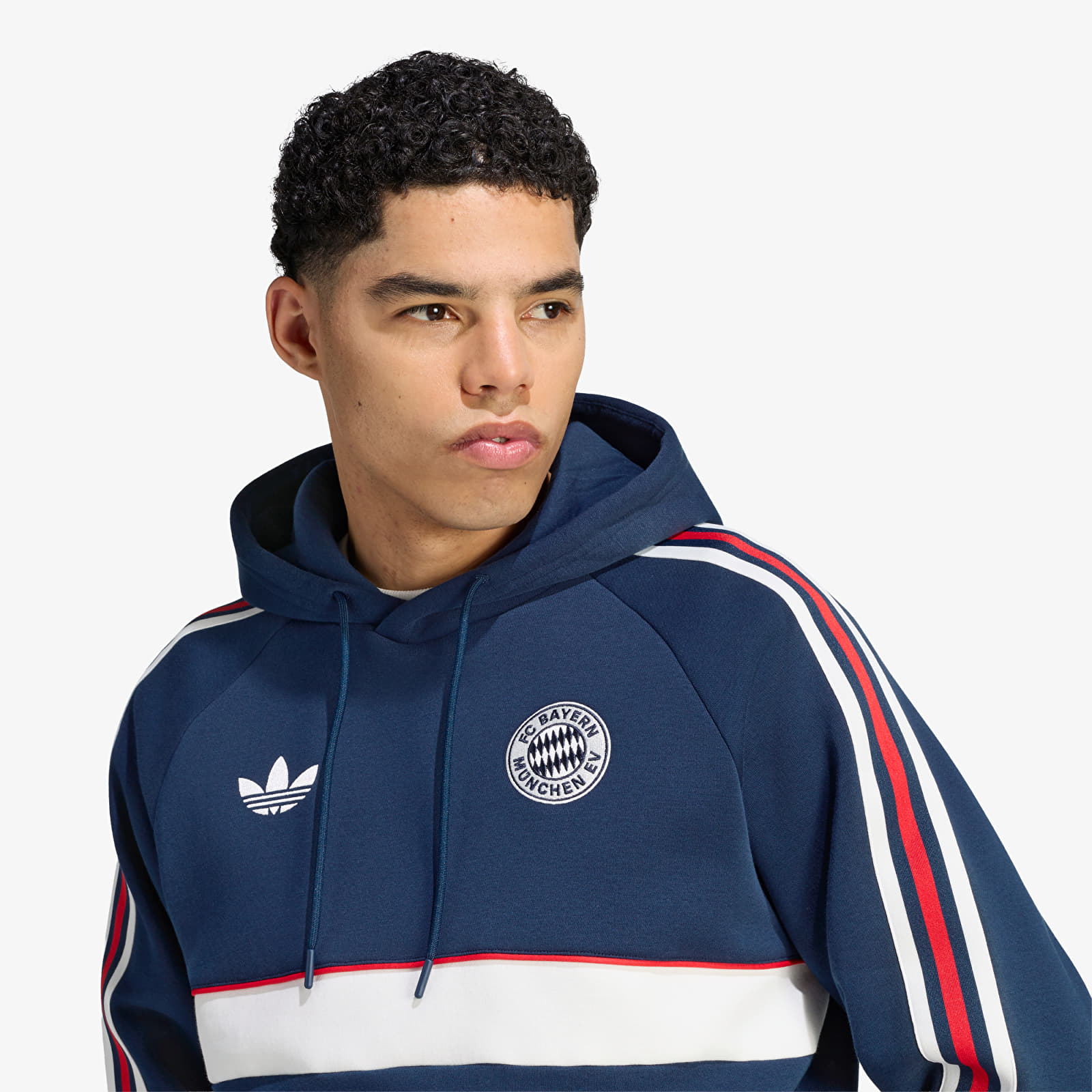 Sweatshirts för män adidas FC Bayern Muenchen OG Hoodie Night Indigo/ Core White