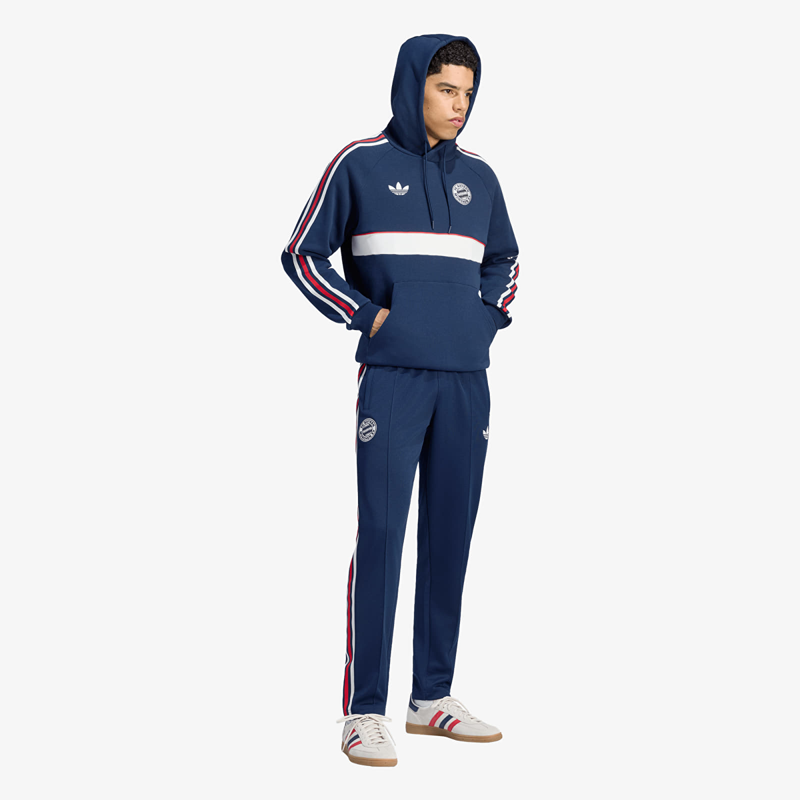Sweatshirts för män adidas FC Bayern Muenchen OG Hoodie Night Indigo/ Core White