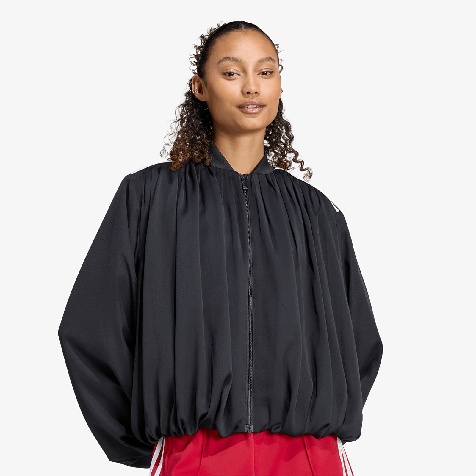 Women's jackets adidas Satin Pleated Track Top Black