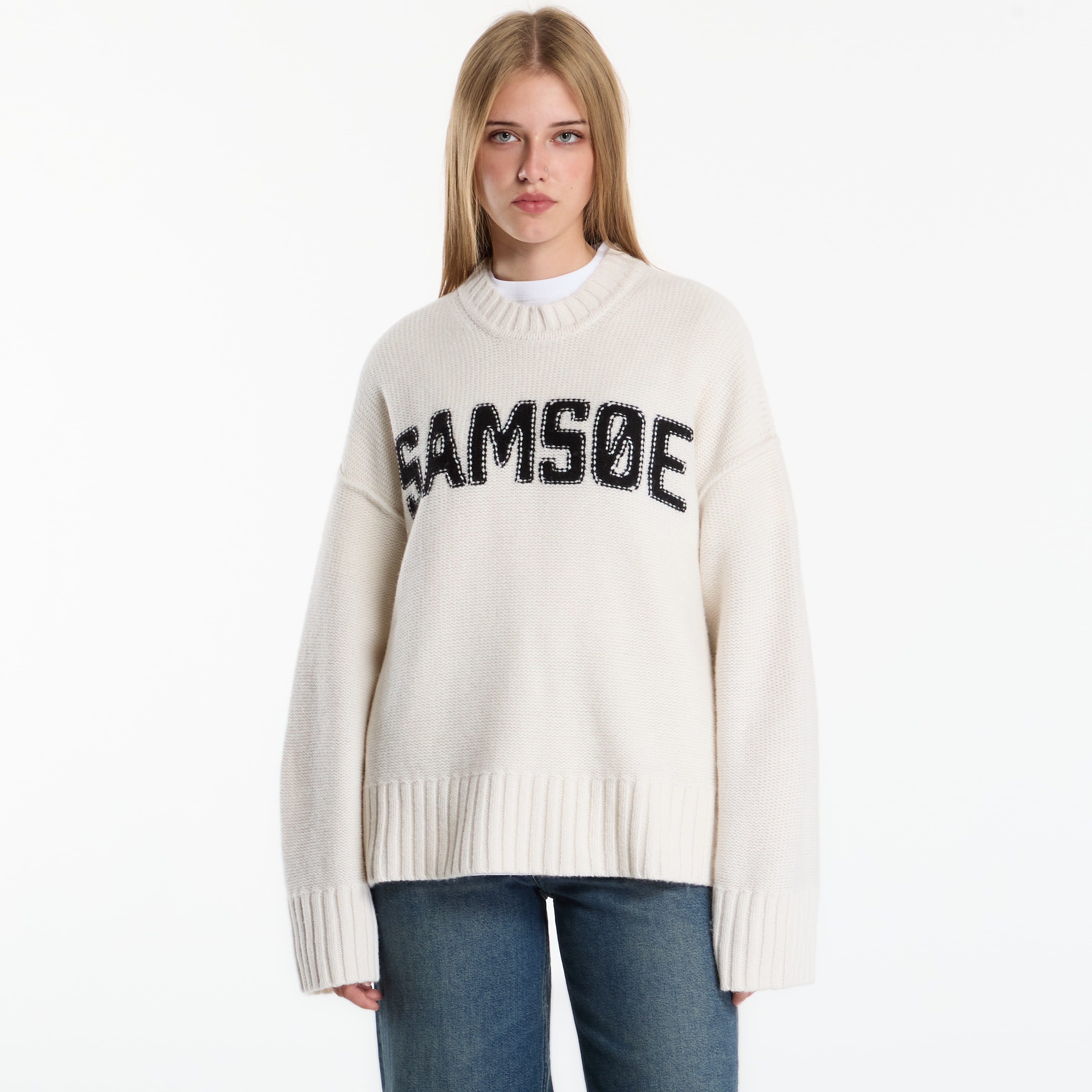 Svetr Samsøe Samsøe Sakeiku Sweater Egret XS