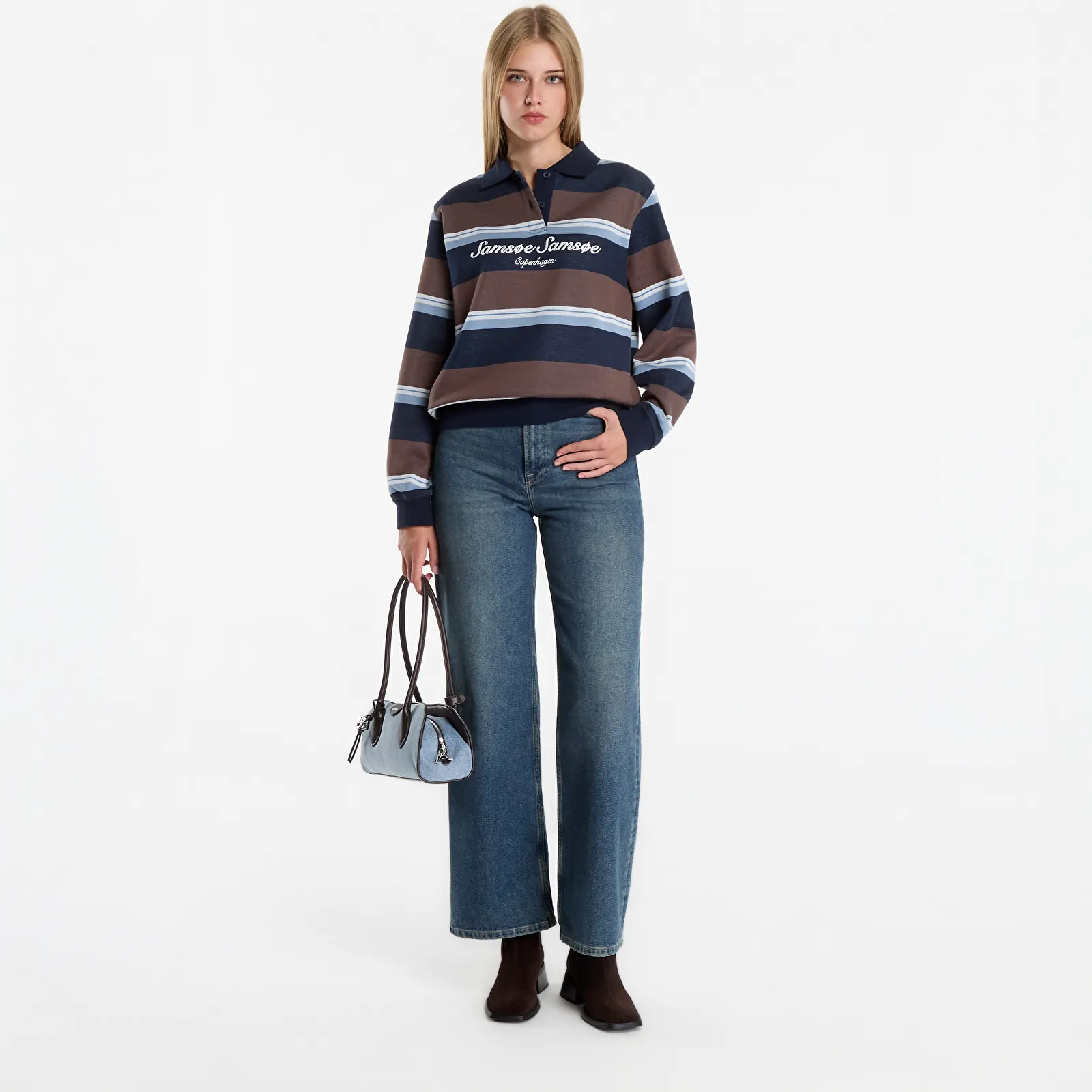 Majice i košulje Samsøe Samsøe Sadory Ls Polo Brown Blue St.