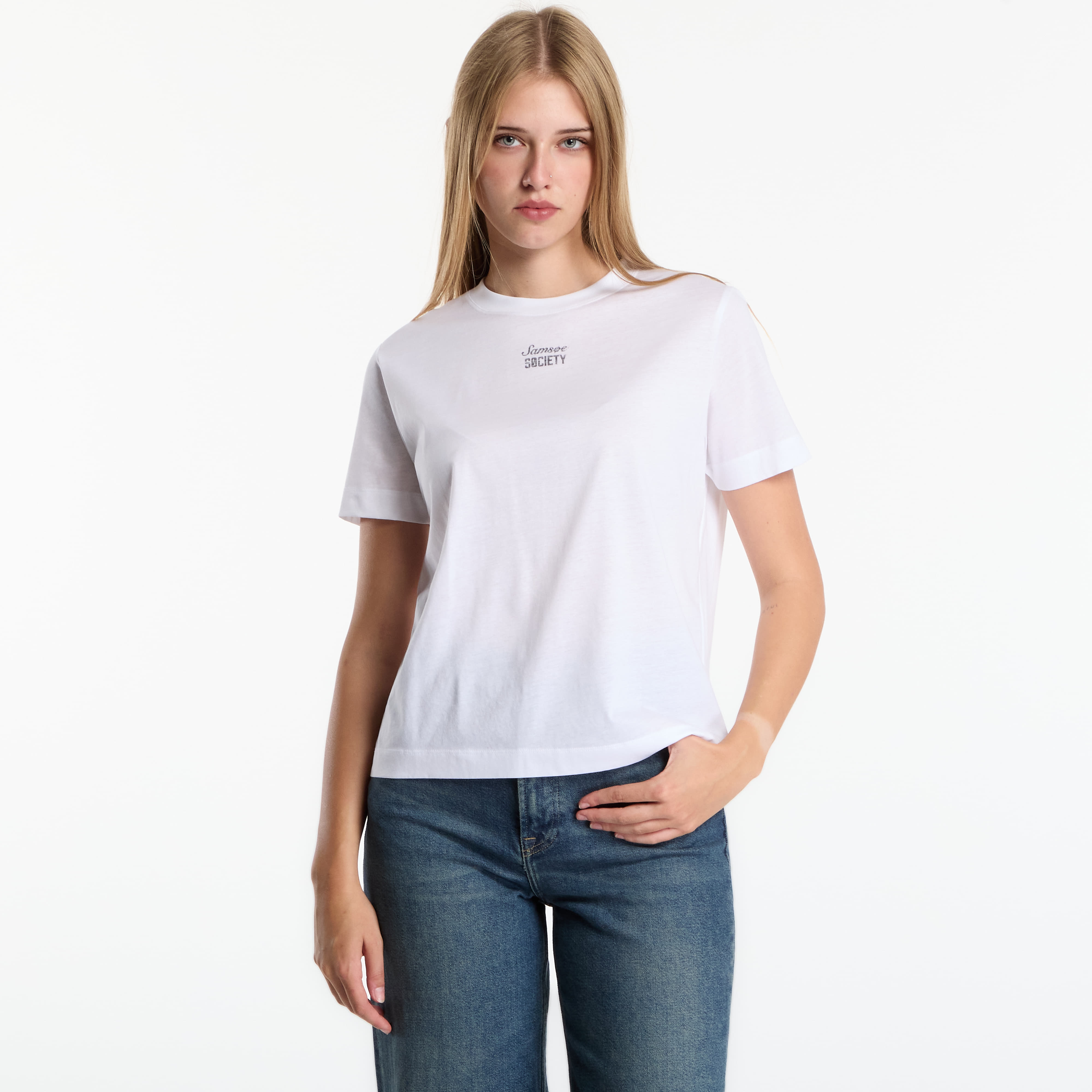 Тениска Samsøe Samsøe Sacamino T-shirt Ss White Shield L