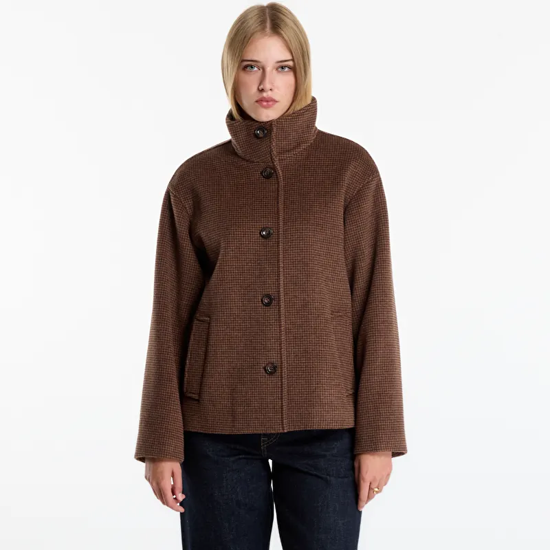 Coat Gant Checked Wool Blend Jacket Light Ochre