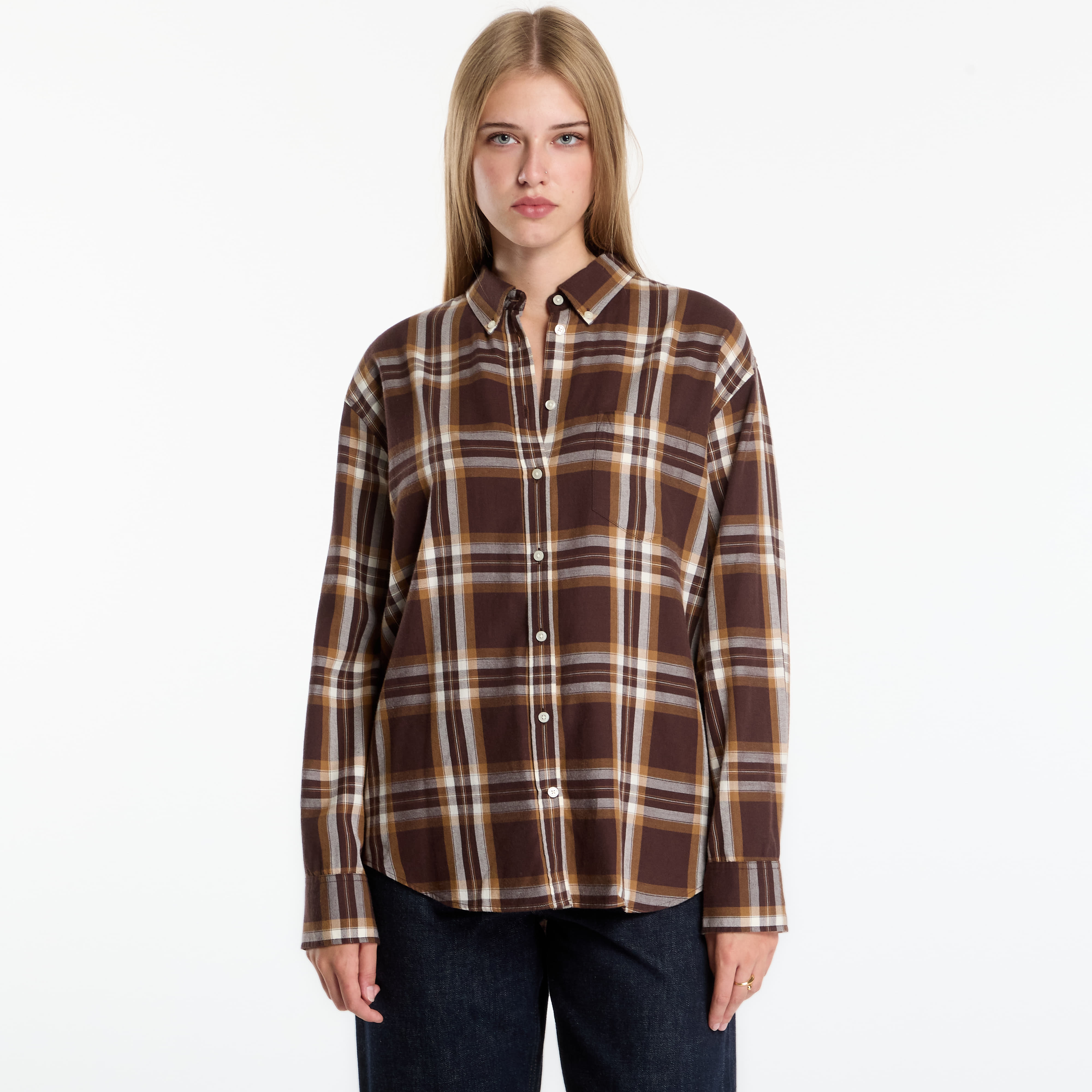 Риза Gant Rel Checked Flannel Bd Shirt Light Ochre 38