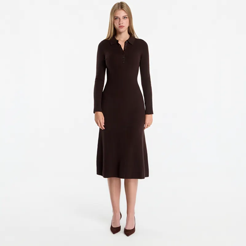 Mekko Gant Mini Cable Knit Dress Light Ochre