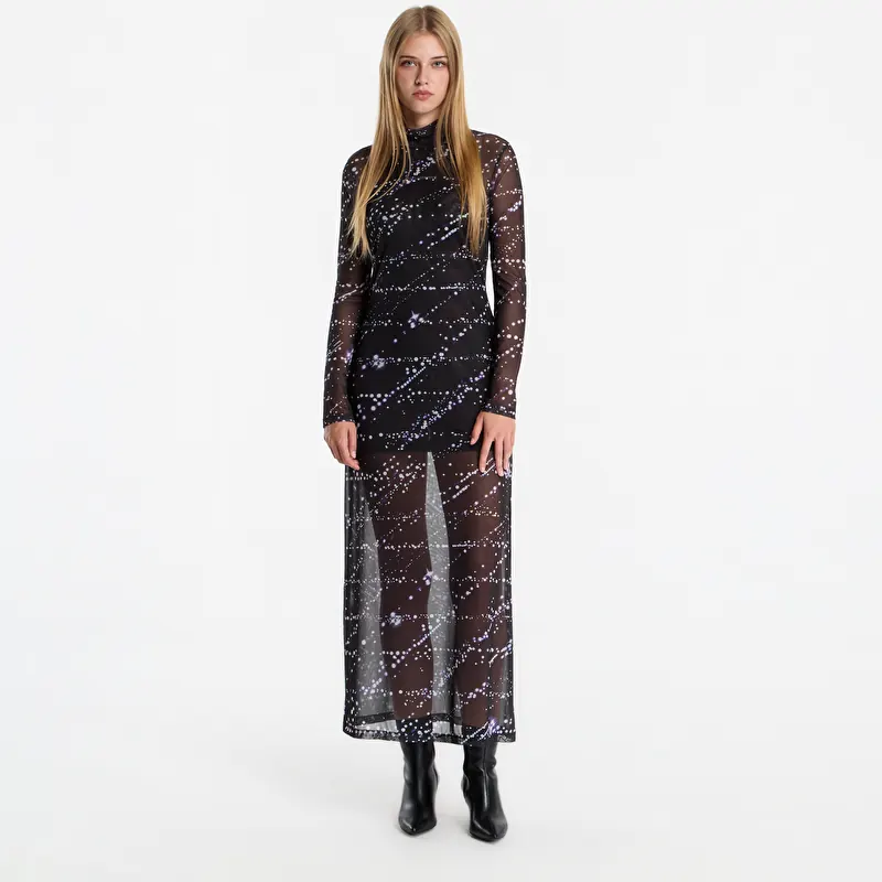 Karl Lagerfeld Jeans Mesh Aop Maxi Dress Glow Aop