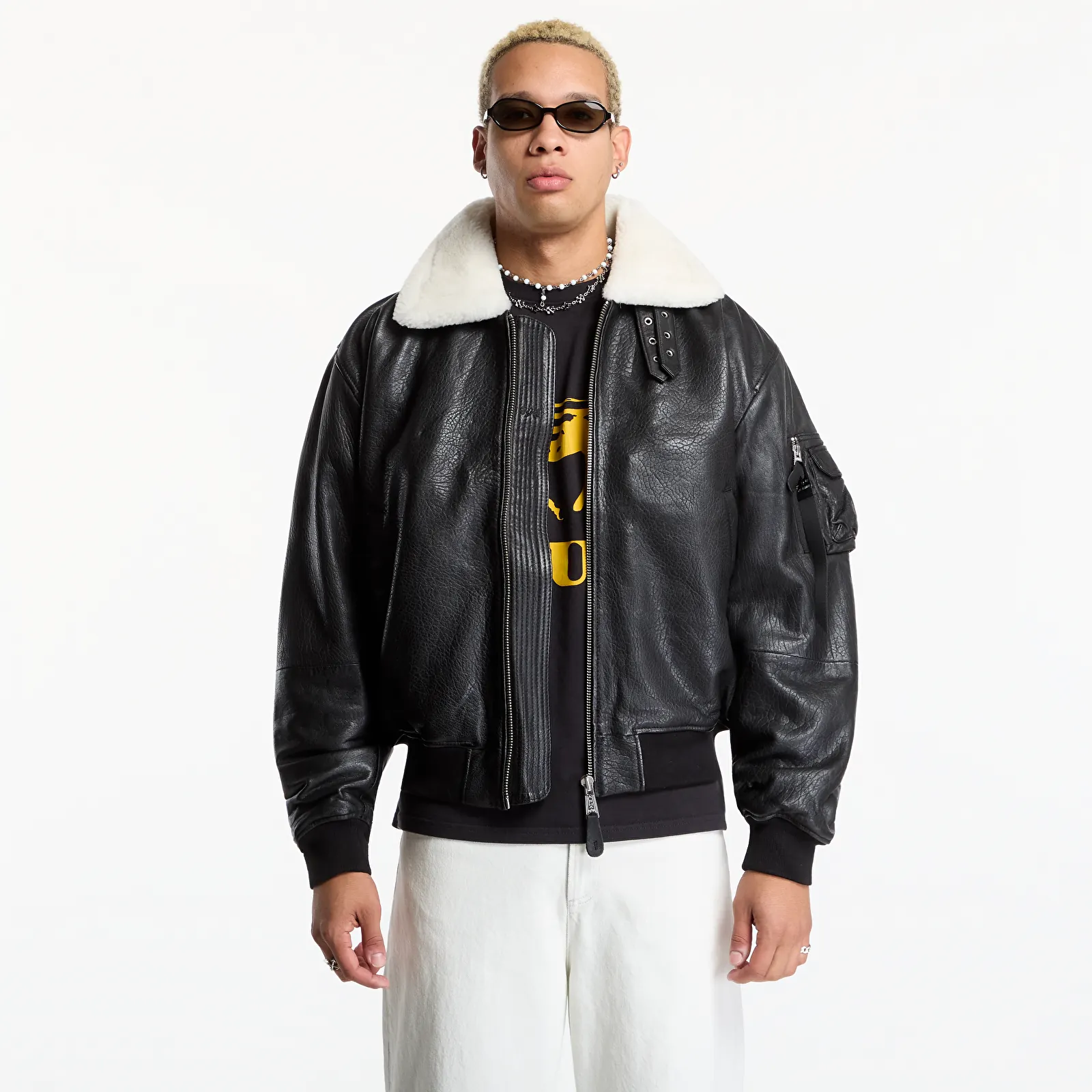 Men's bombers Alpha Industries B-15 Leather UV Black