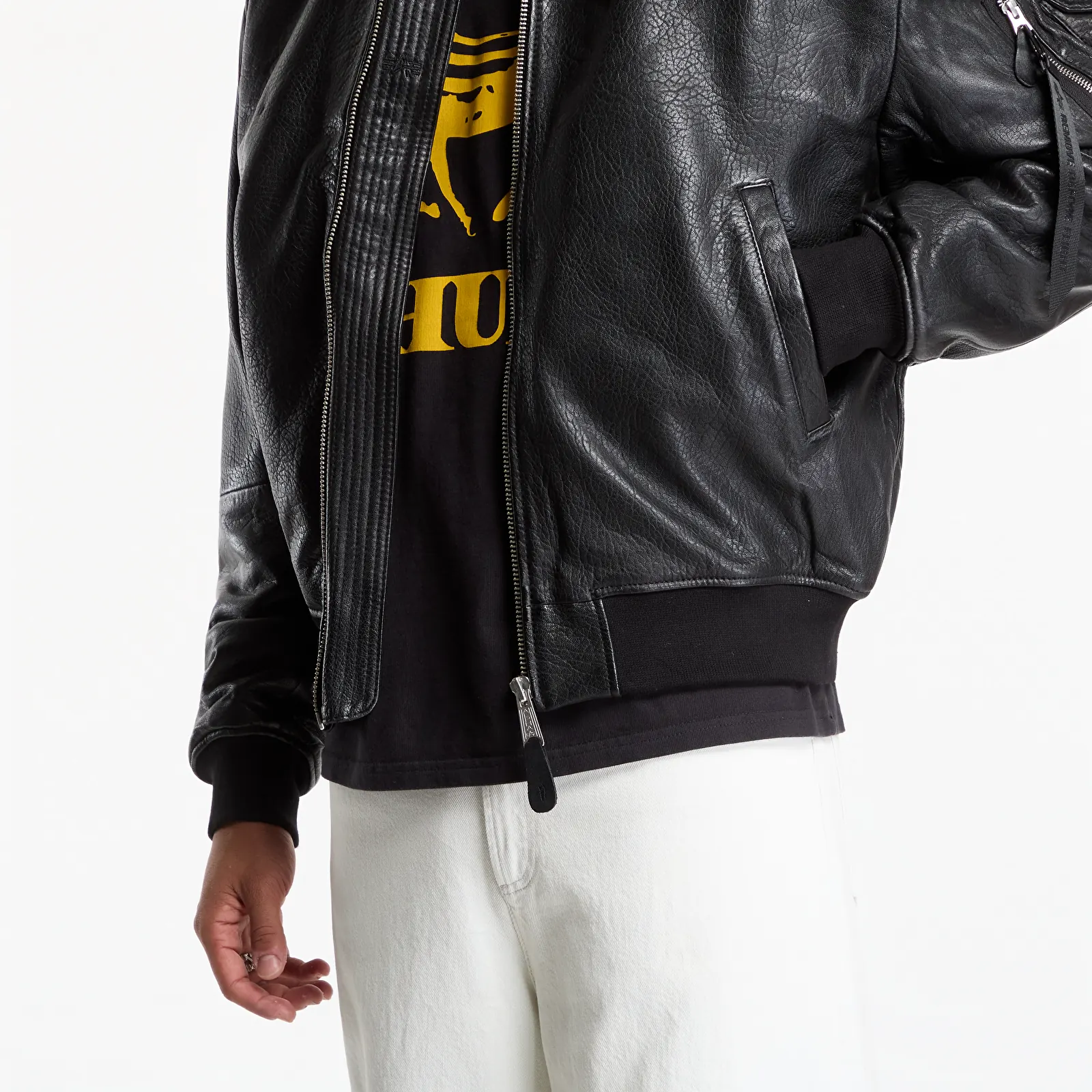 Men's bombers Alpha Industries B-15 Leather UV Black