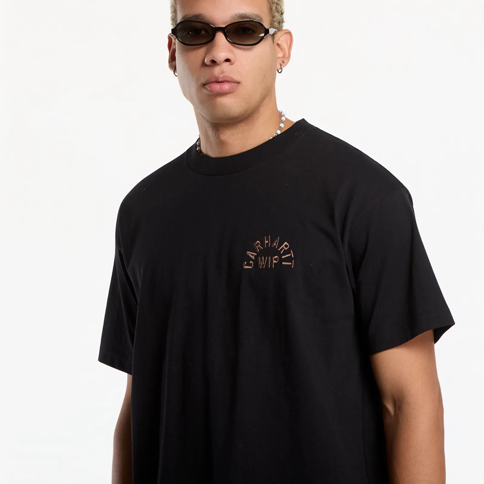 Men's T-shirts Carhartt WIP S/S Arch Script T-Shirt UNISEX Black/ WIP H Brown