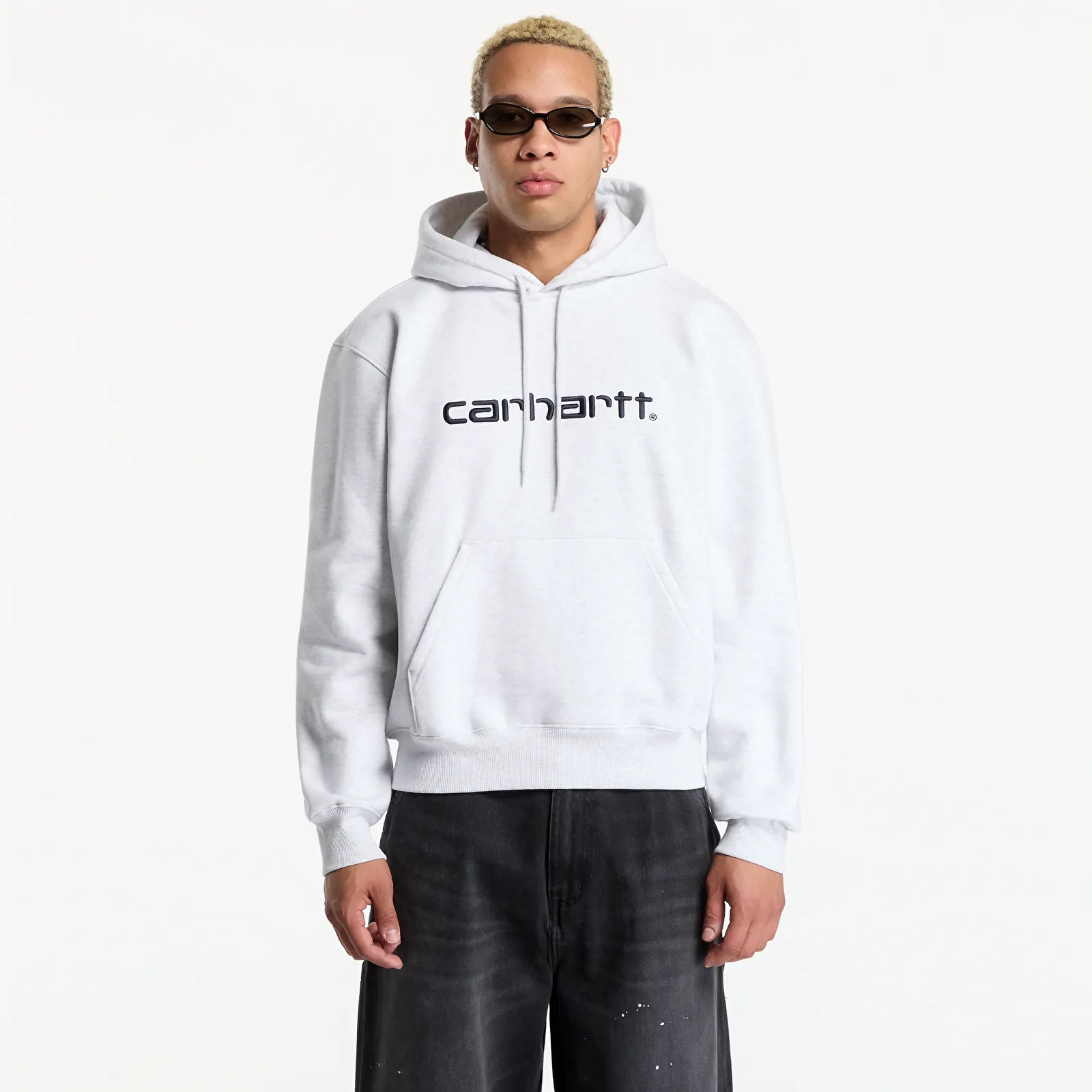 Men's sweatshirts Carhartt WIP Hooded Carhartt Sweat UNISEX Ash Heather/ Graphite