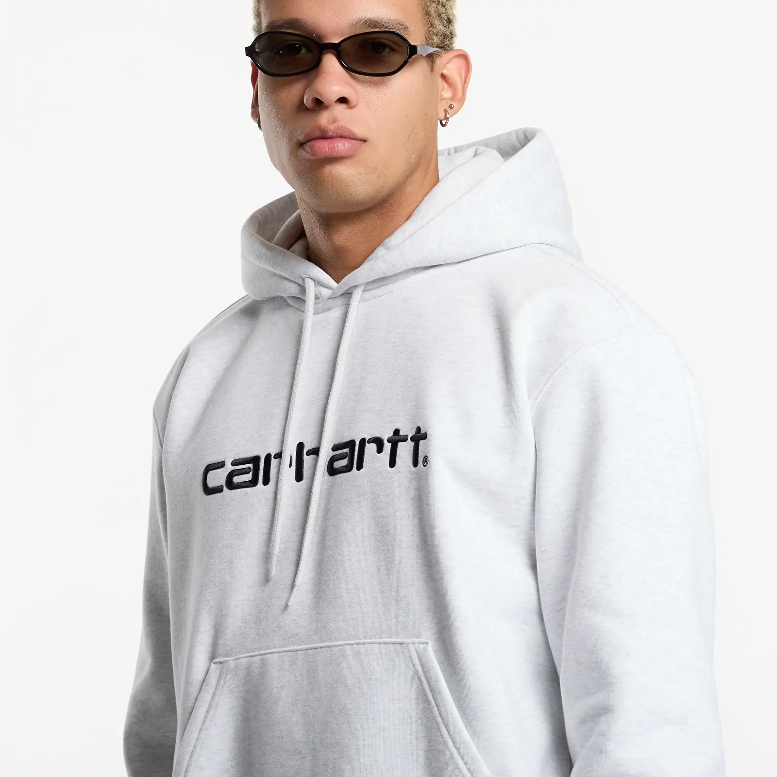 Men's sweatshirts Carhartt WIP Hooded Carhartt Sweat UNISEX Ash Heather/ Graphite