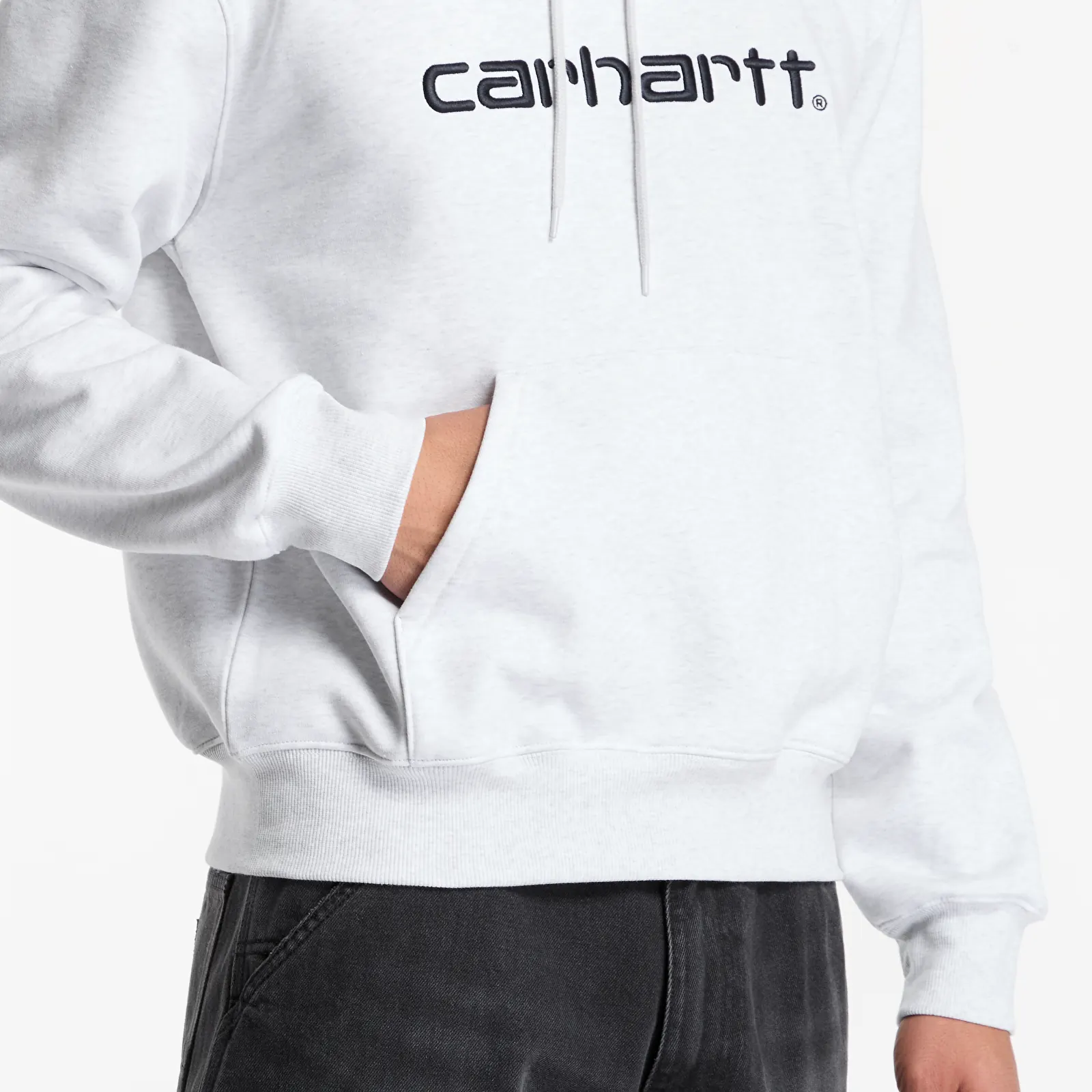 Men's sweatshirts Carhartt WIP Hooded Carhartt Sweat UNISEX Ash Heather/ Graphite
