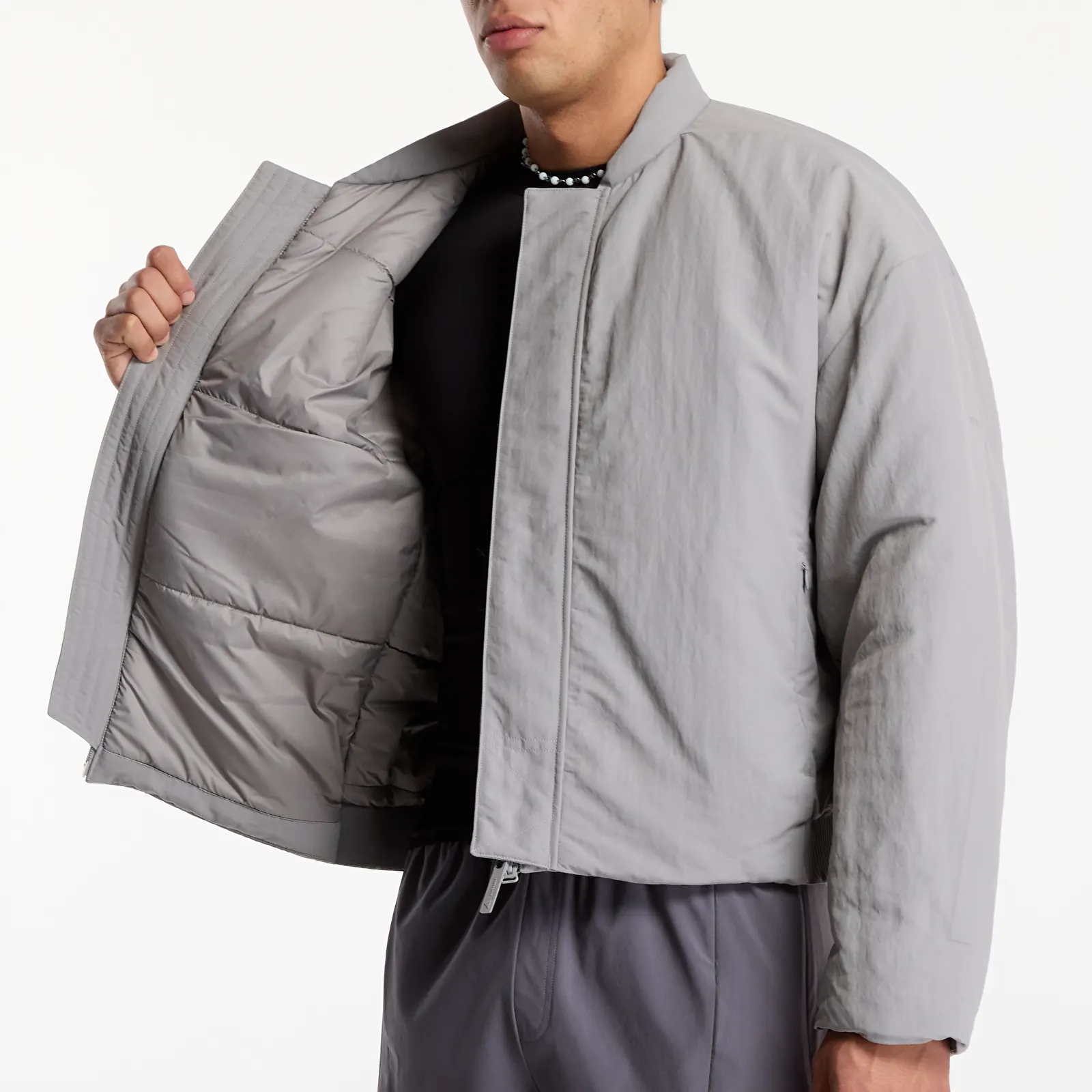 Bombardeiros para homem adidas x entire studios Z.N.E. Bomber Jacket Dove Grey