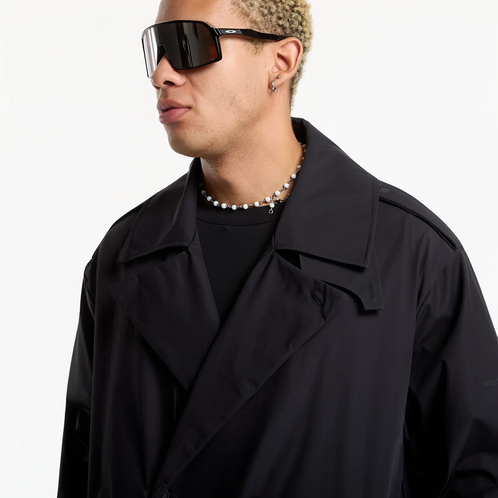 Pánské kabáty adidas x entire studios Uniform Trenchcoat Black