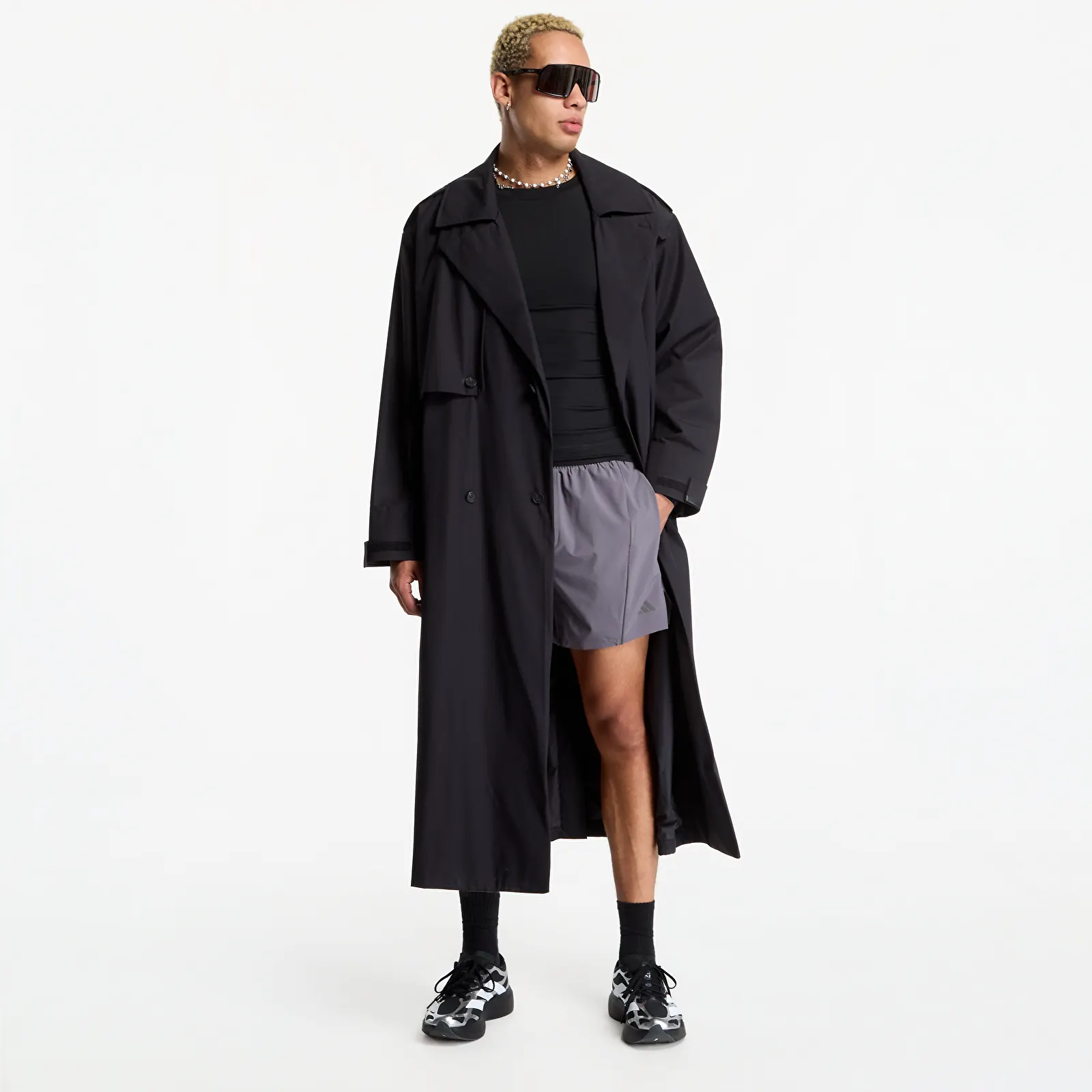 Pánské kabáty adidas x entire studios Uniform Trenchcoat Black