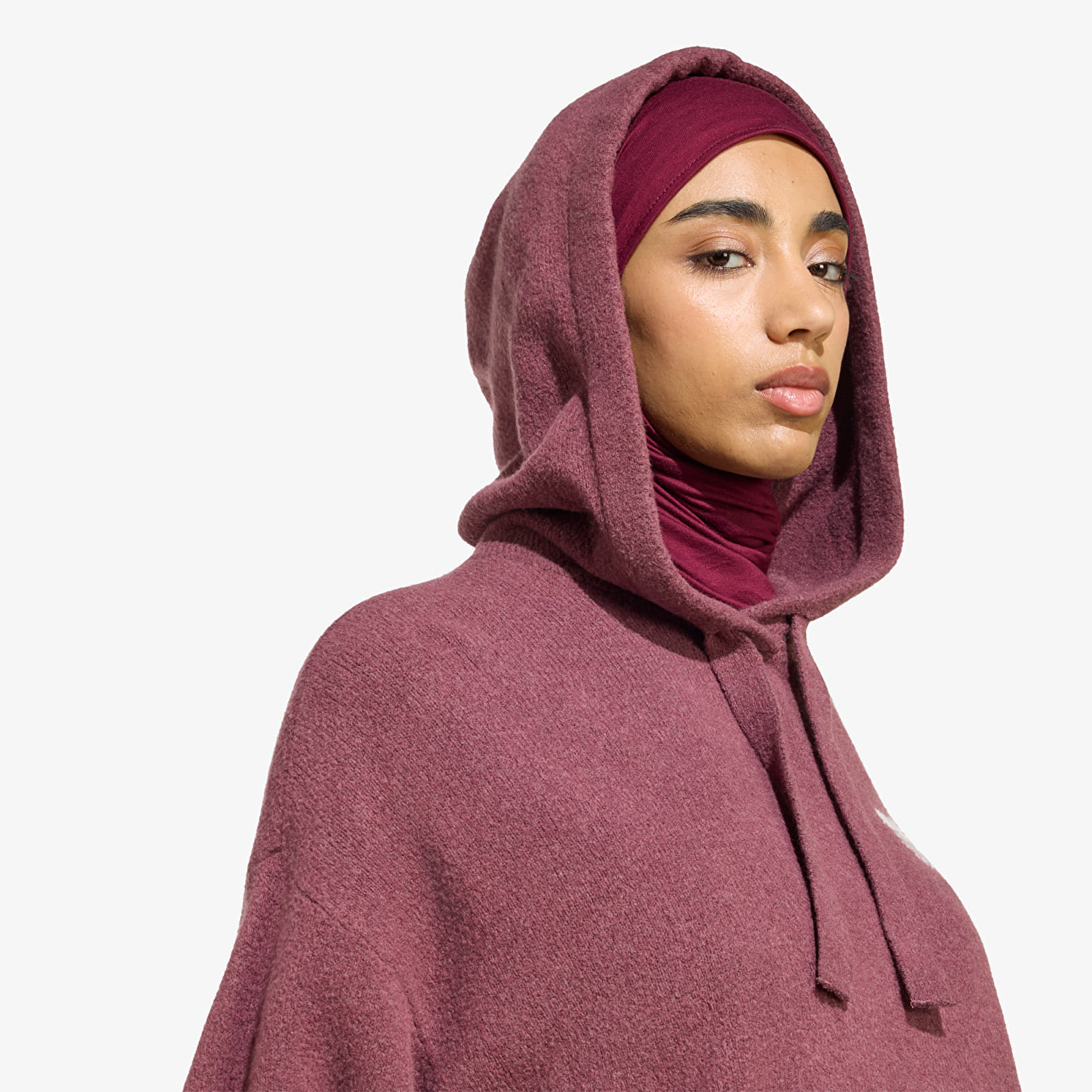 Svetry adidas Essentials Knit Hoodie Quiet Crimson