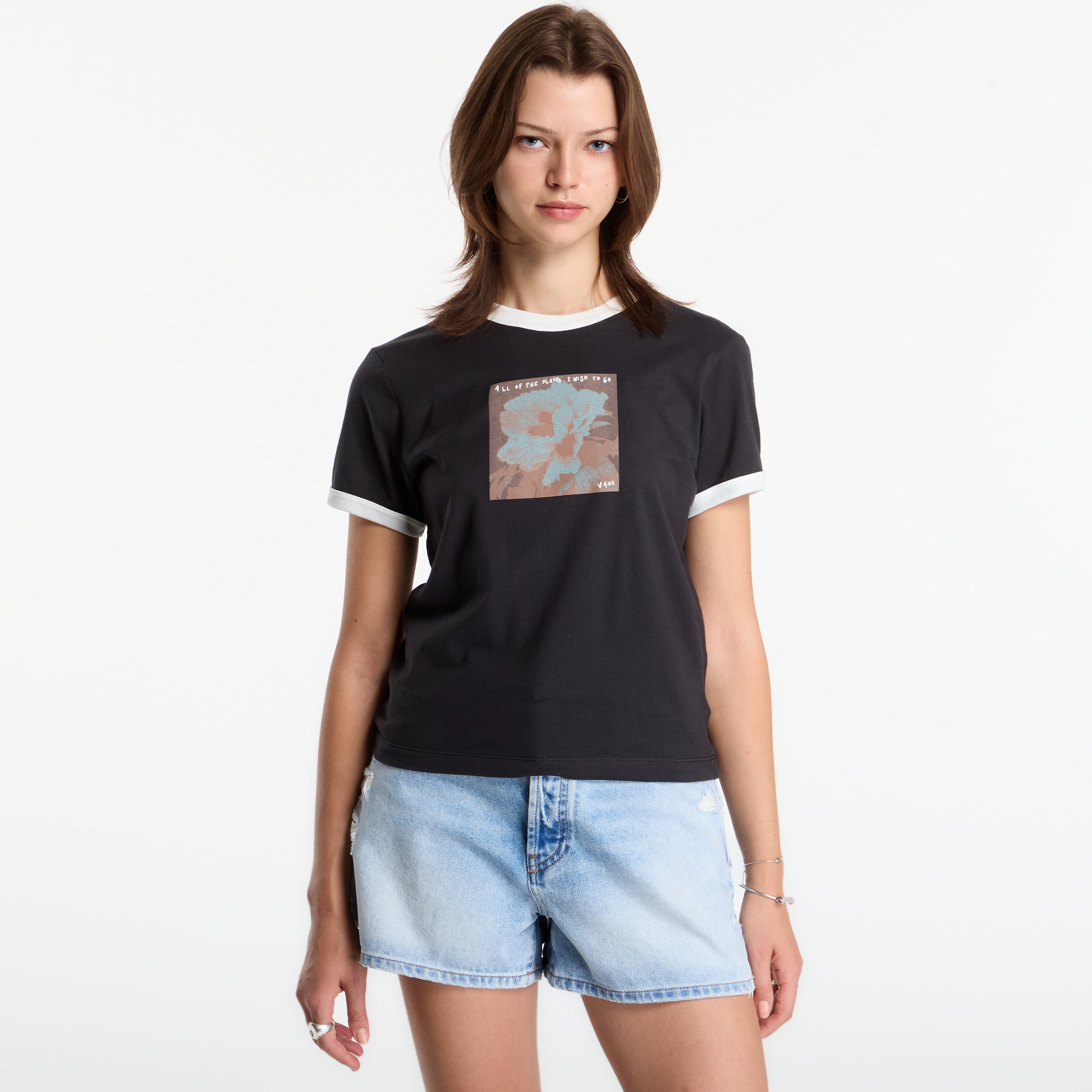 Тениска Vans Places I Wish To Go Ringer SS Tee Black M