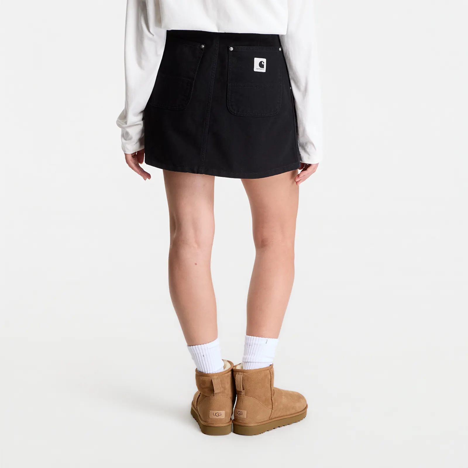 Женские юбки Carhartt WIP W' Billie Single Knee Skirt Black Stone Washed
