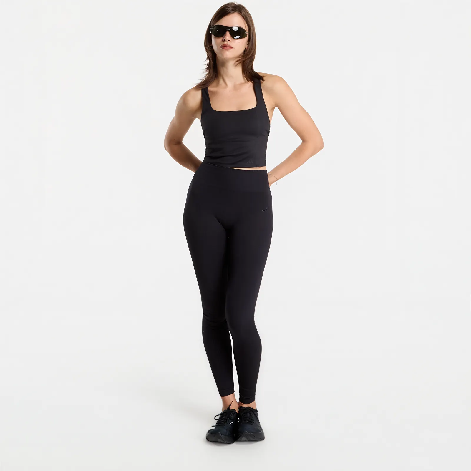 Sieviešu krūšturi adidas x entire studios Optime Training Medium Support Bra Tank Black