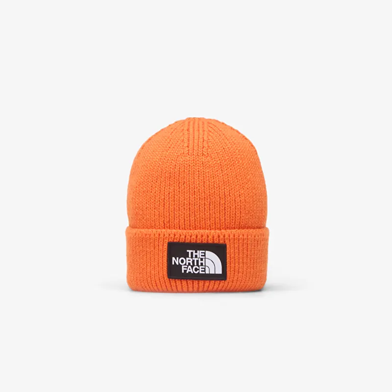 Lue The North Face TNF Logo Box Cuffed Beanie TNF Orange