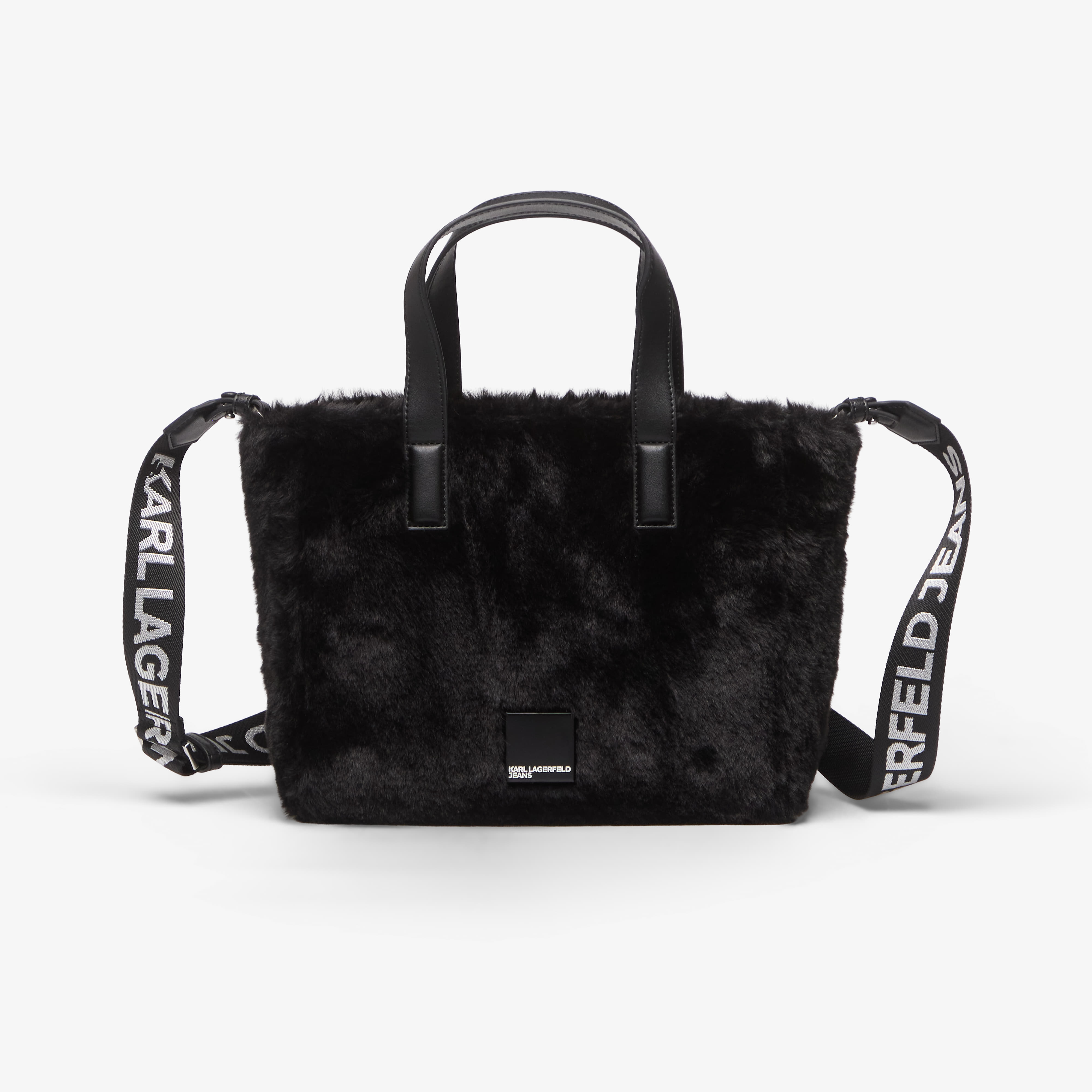 Karl Lagerfeld Jeans Box Logo Mini Tote Furry Black Universal