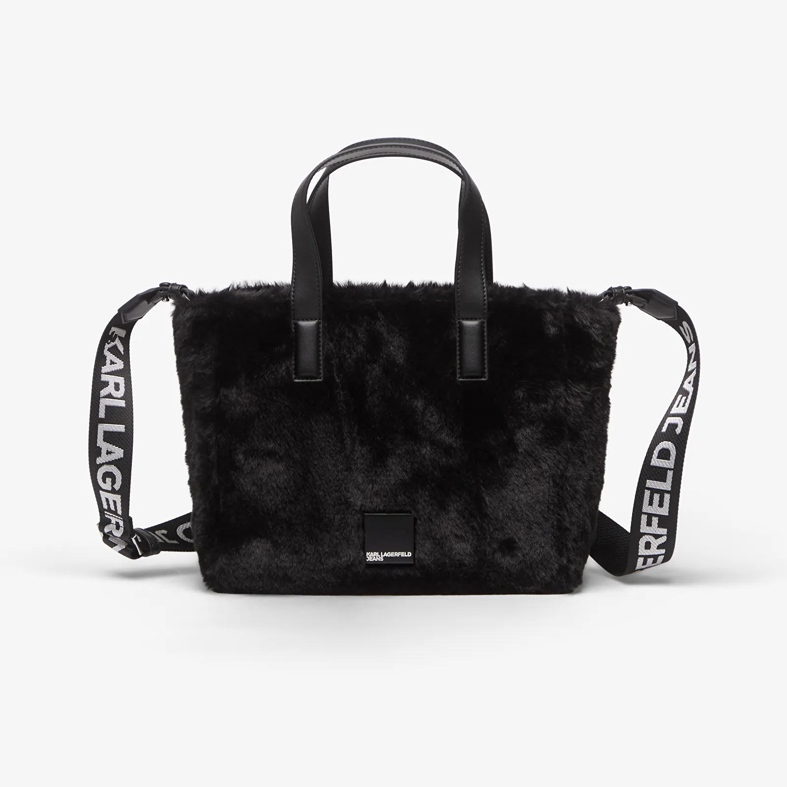 Rankinės Karl Lagerfeld Jeans Box Logo Mini Tote Furry Black