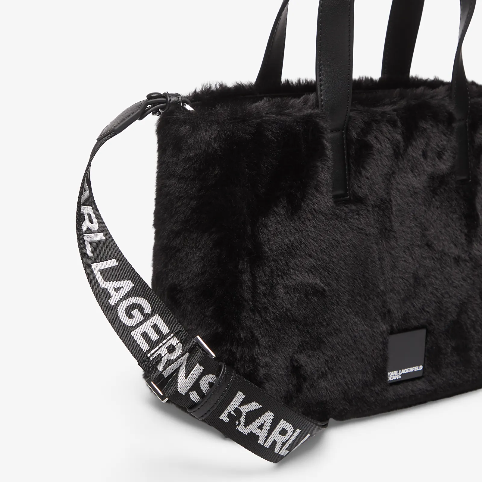 Rankinės Karl Lagerfeld Jeans Box Logo Mini Tote Furry Black