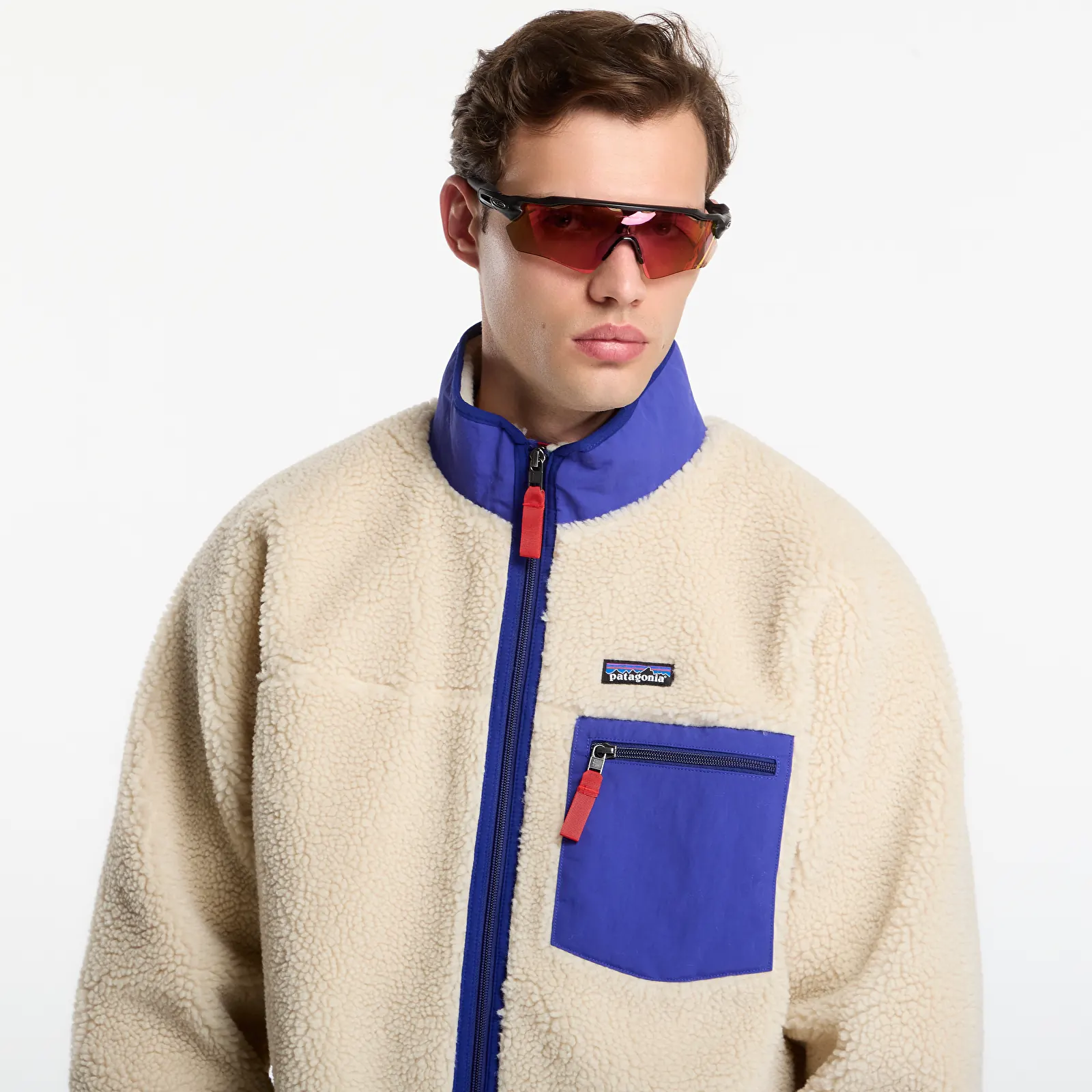Joped Patagonia M's Classic Retro-X Jacket Dark Natural/ Cobalt Blue