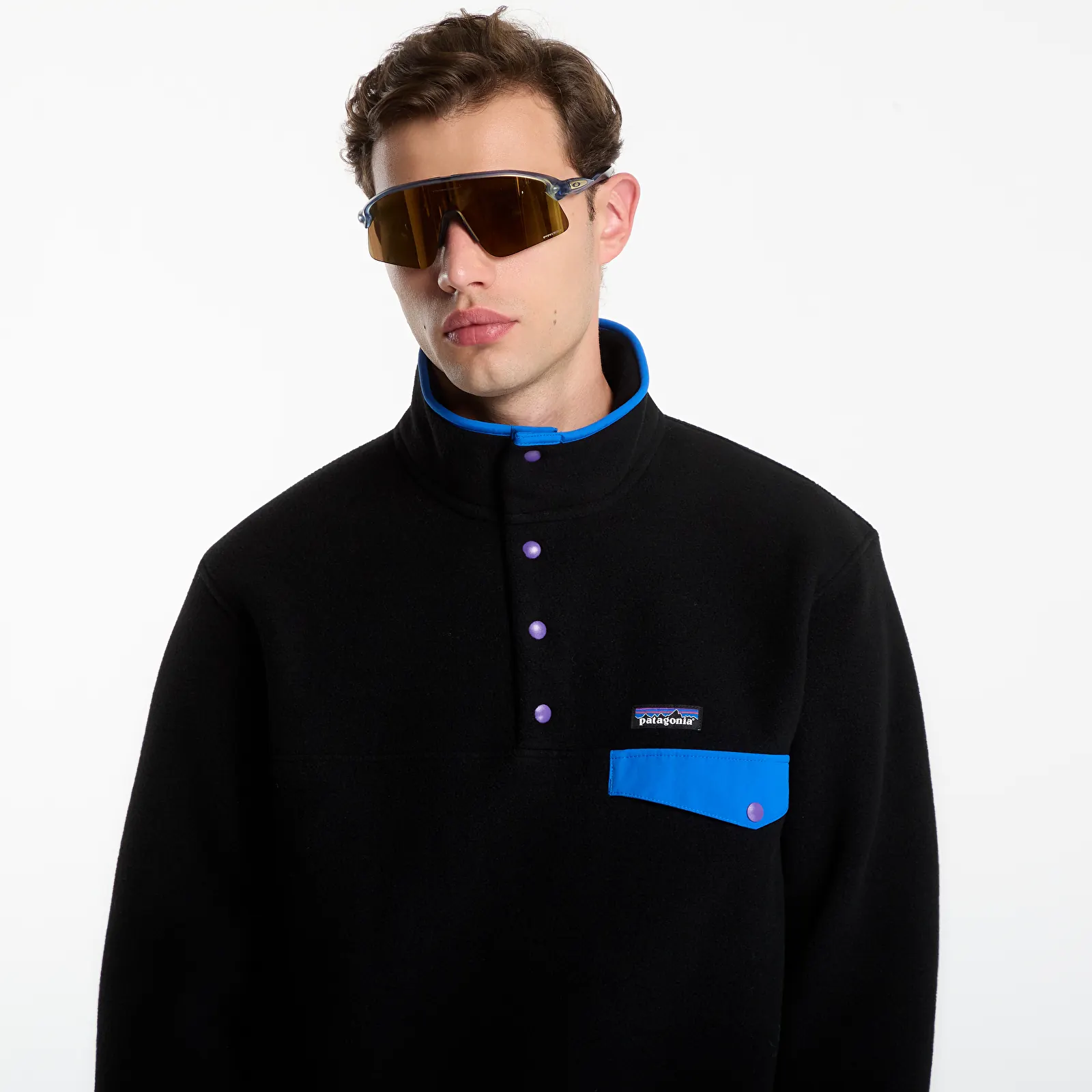 Hoodies and sweatshirts  Patagonia M's LW Synch Snap-T P/O Black/ P6 Blue