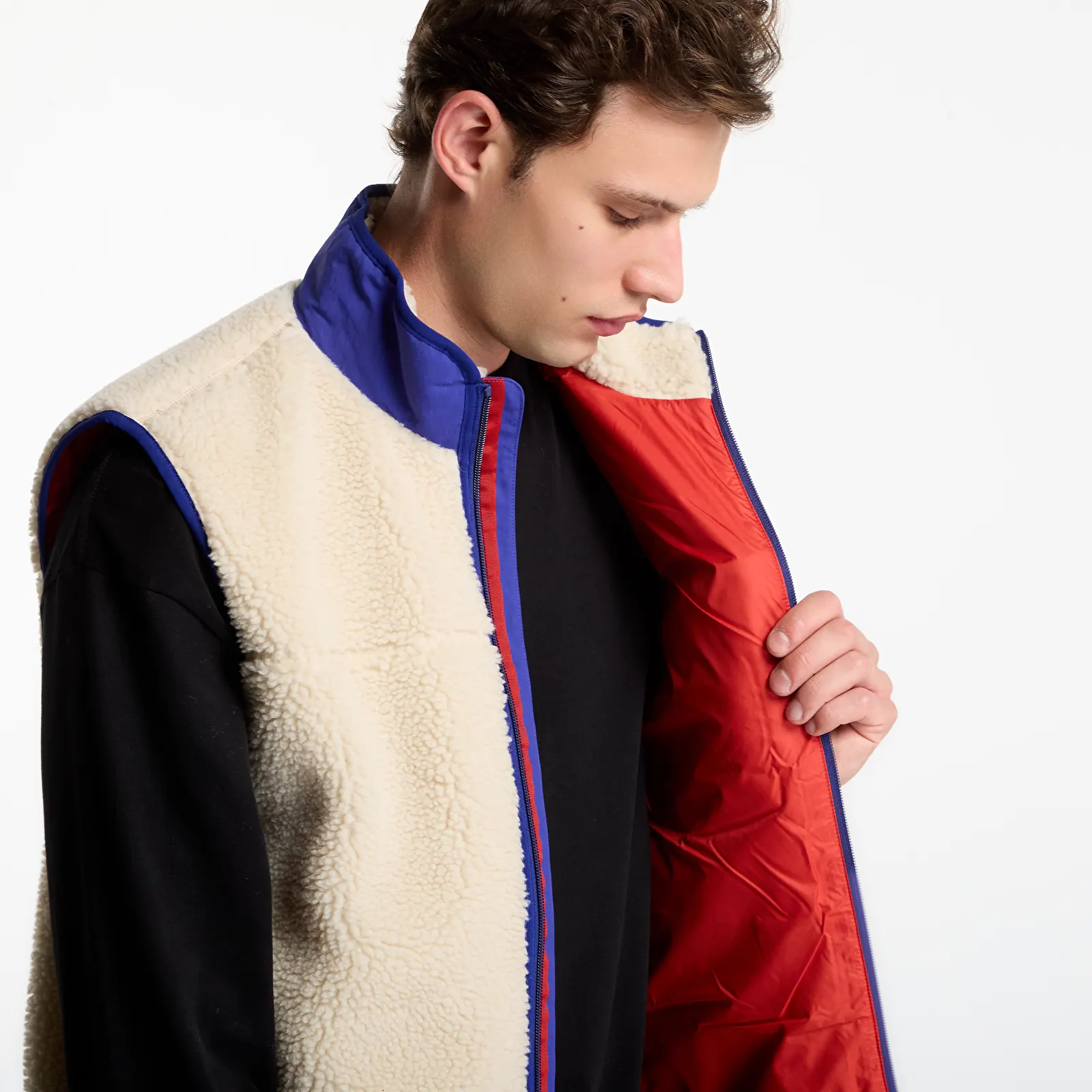 Vests Patagonia M's Classic Retro-X Vest Dark Natural/ Cobalt Blue