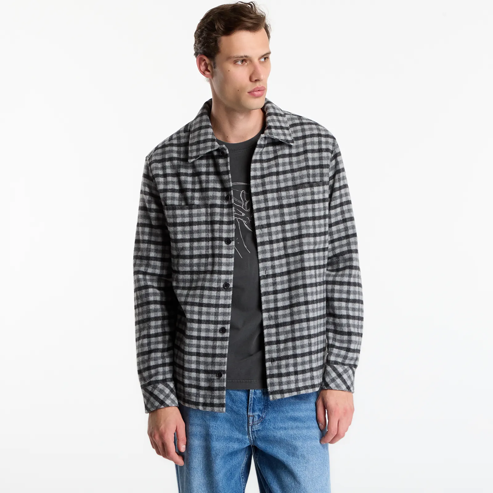 Chemises Samsøe Samsøe Sacastor X O Overshirt Grey Mel. Ch.