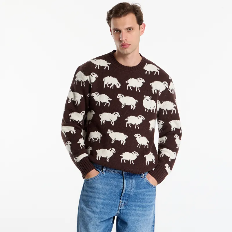 Tröja Gant Wool Blend Jacquard C-Neck Black Mud