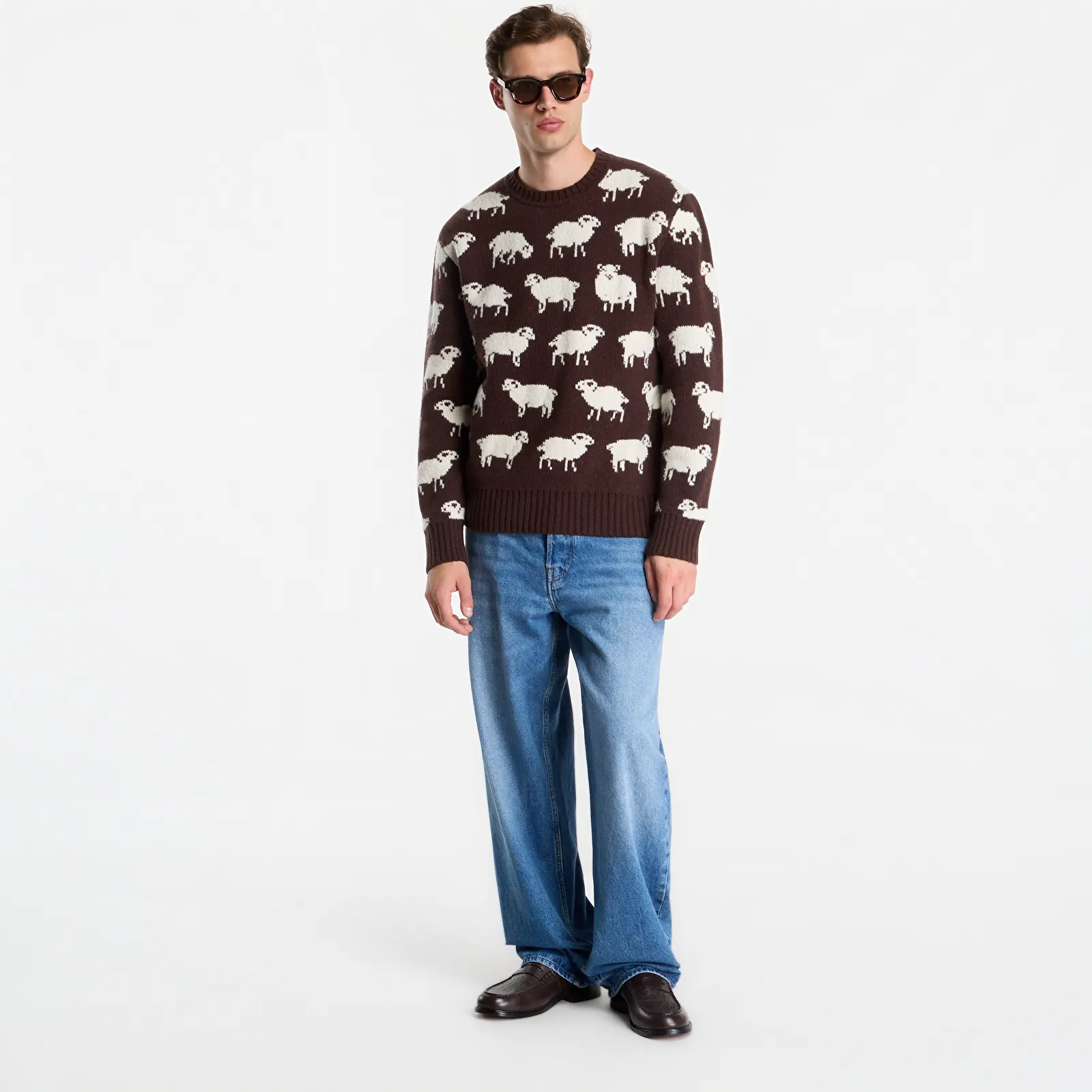 Megztiniai Gant Wool Blend Jacquard C-Neck Black Mud