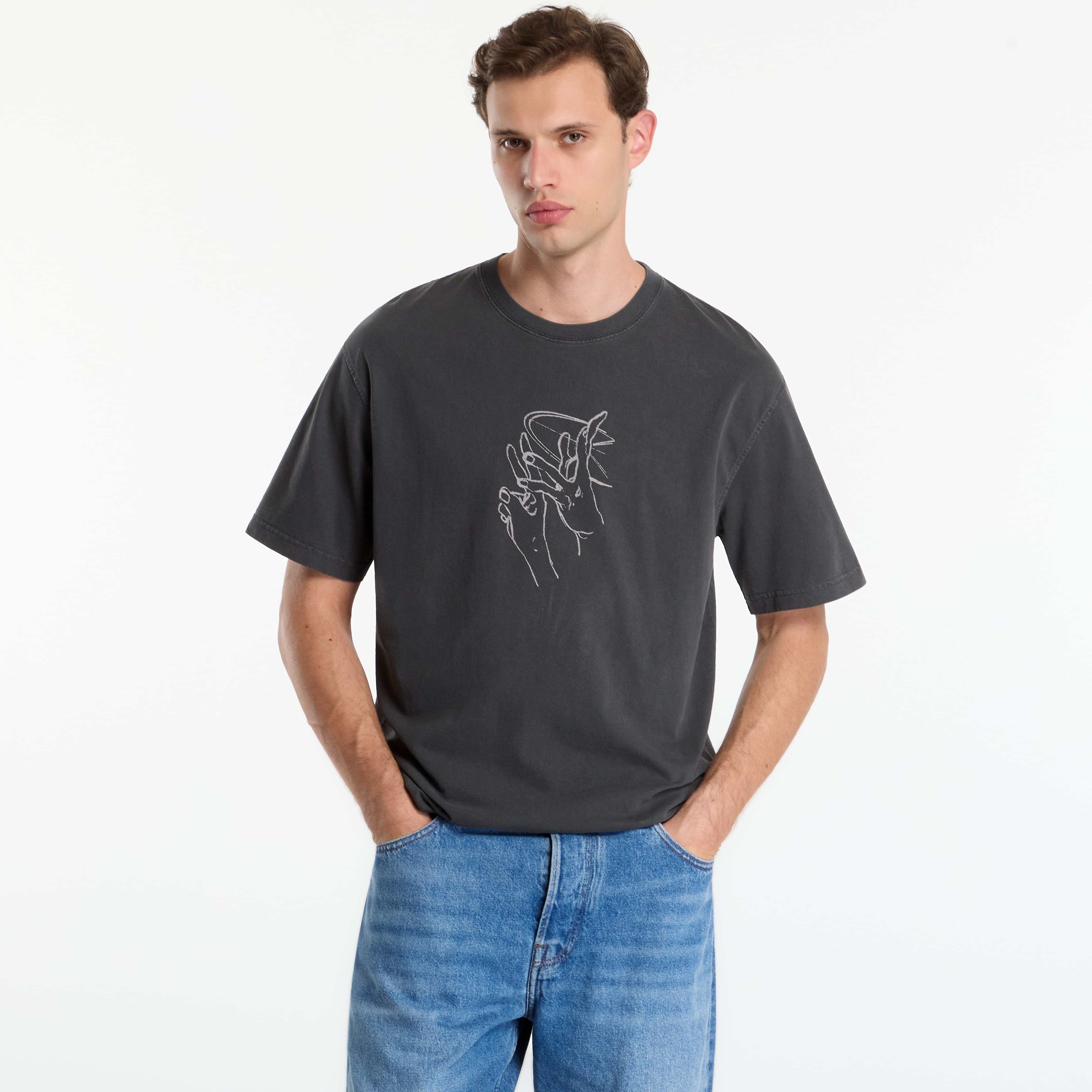 Тениска Samsøe Samsøe Sagiles T-shirt Black Lines L
