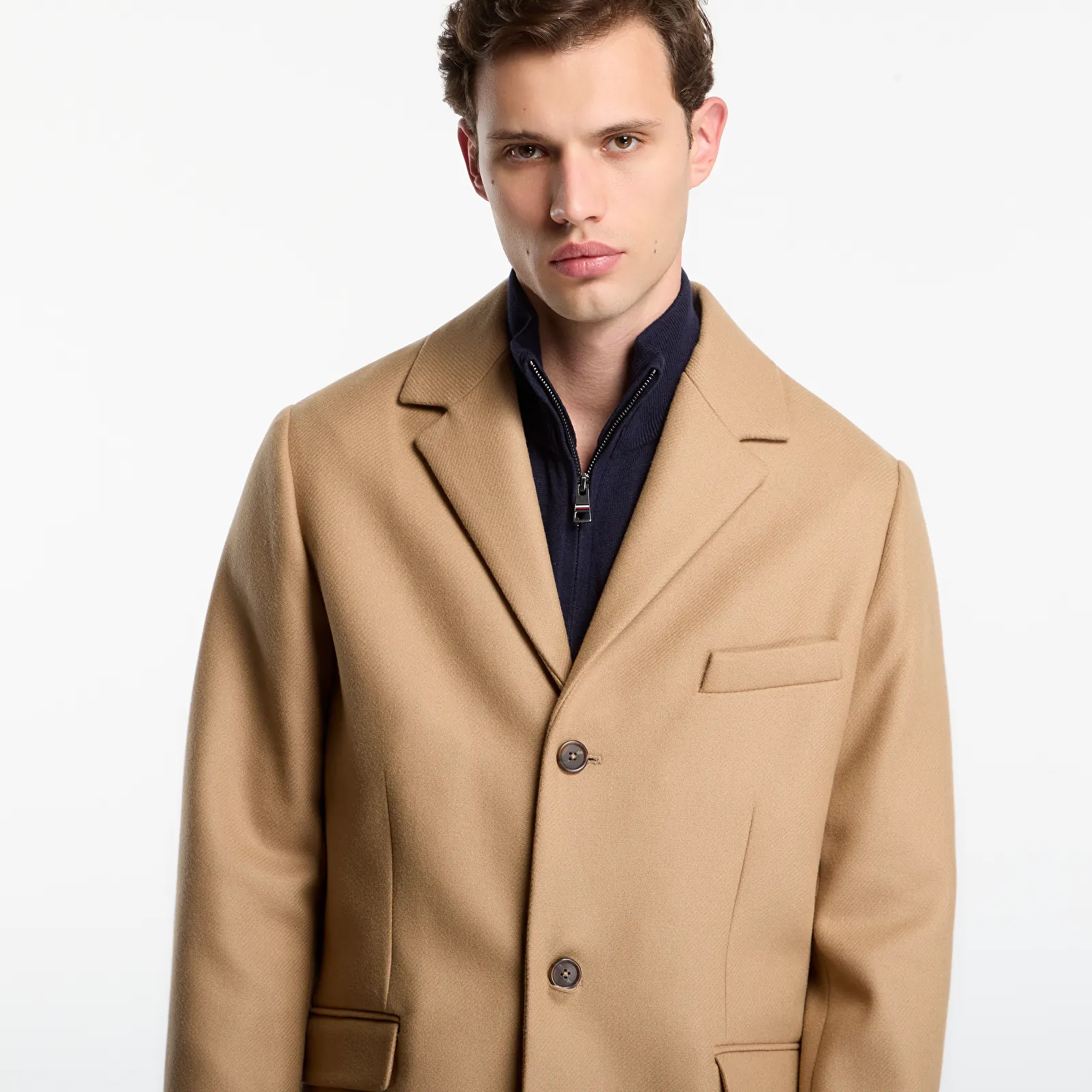 Παλτά Gant Classic Wool Coat Fudge