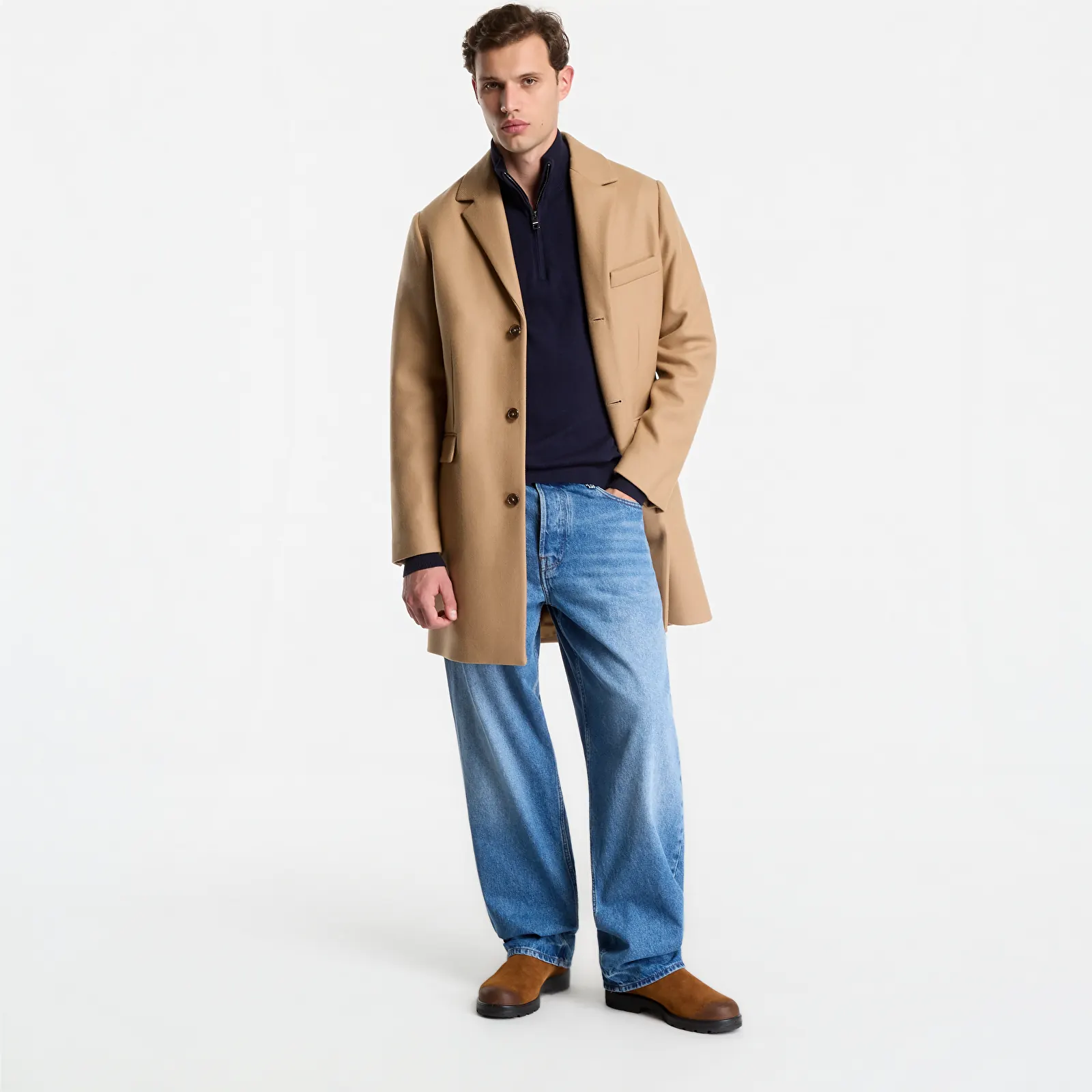 Παλτά Gant Classic Wool Coat Fudge