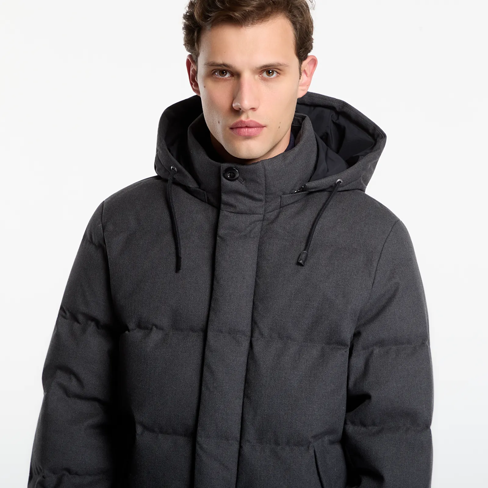Jakker Gant Flannel Down Jacket Black Grey