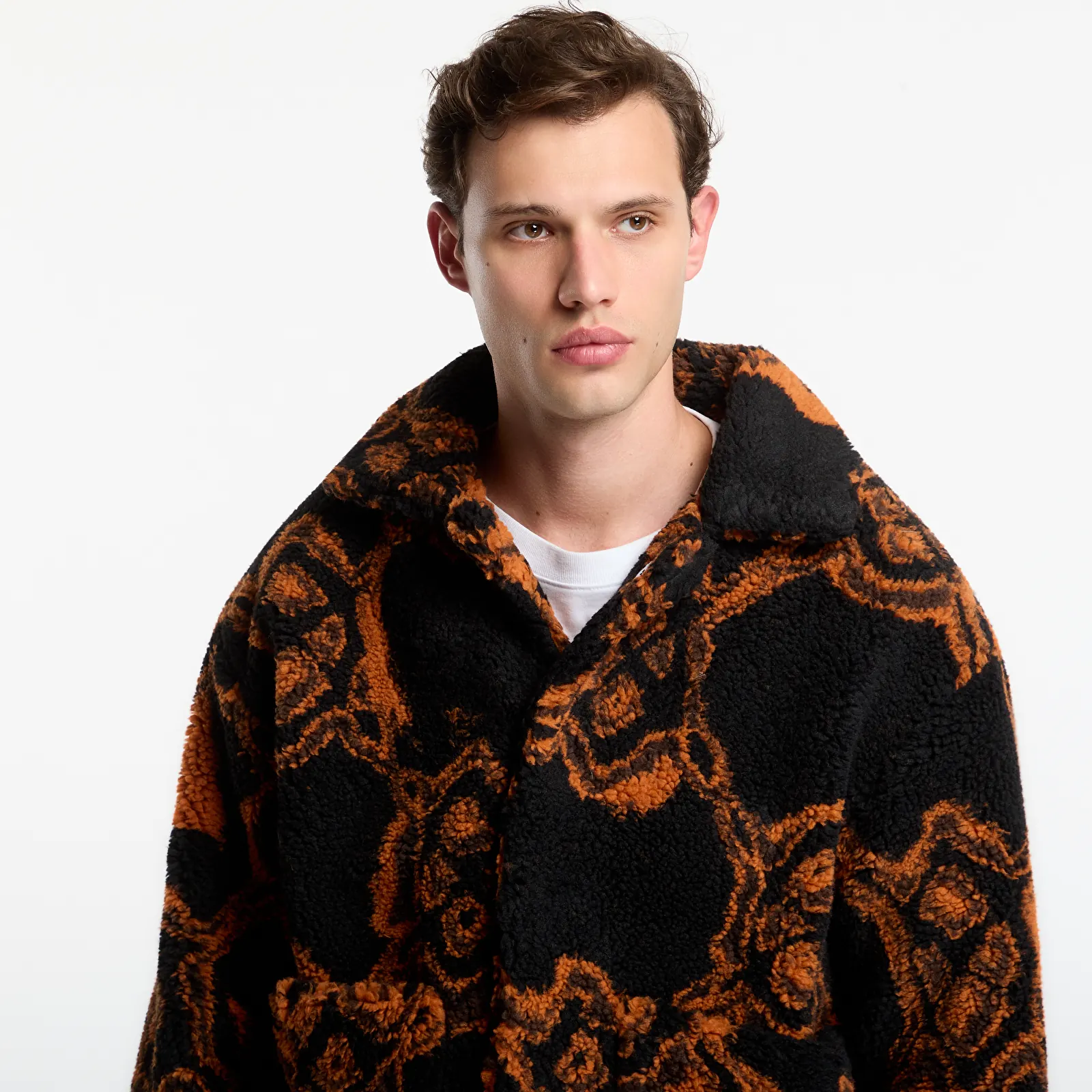 Men's jackets Daily Paper Burned Shield Fur Jacket Black