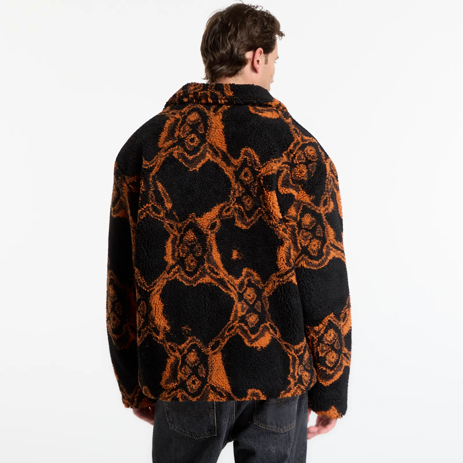 Men's jackets Daily Paper Burned Shield Fur Jacket Black