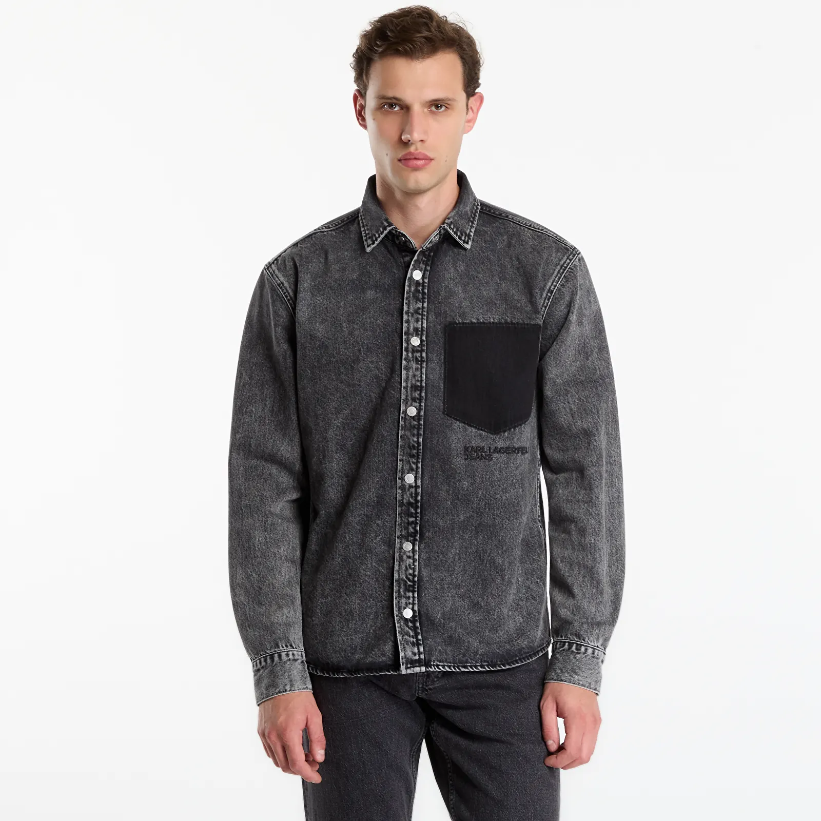 Chemises Karl Lagerfeld Jeans Denim Shirt Washed Black Od Black