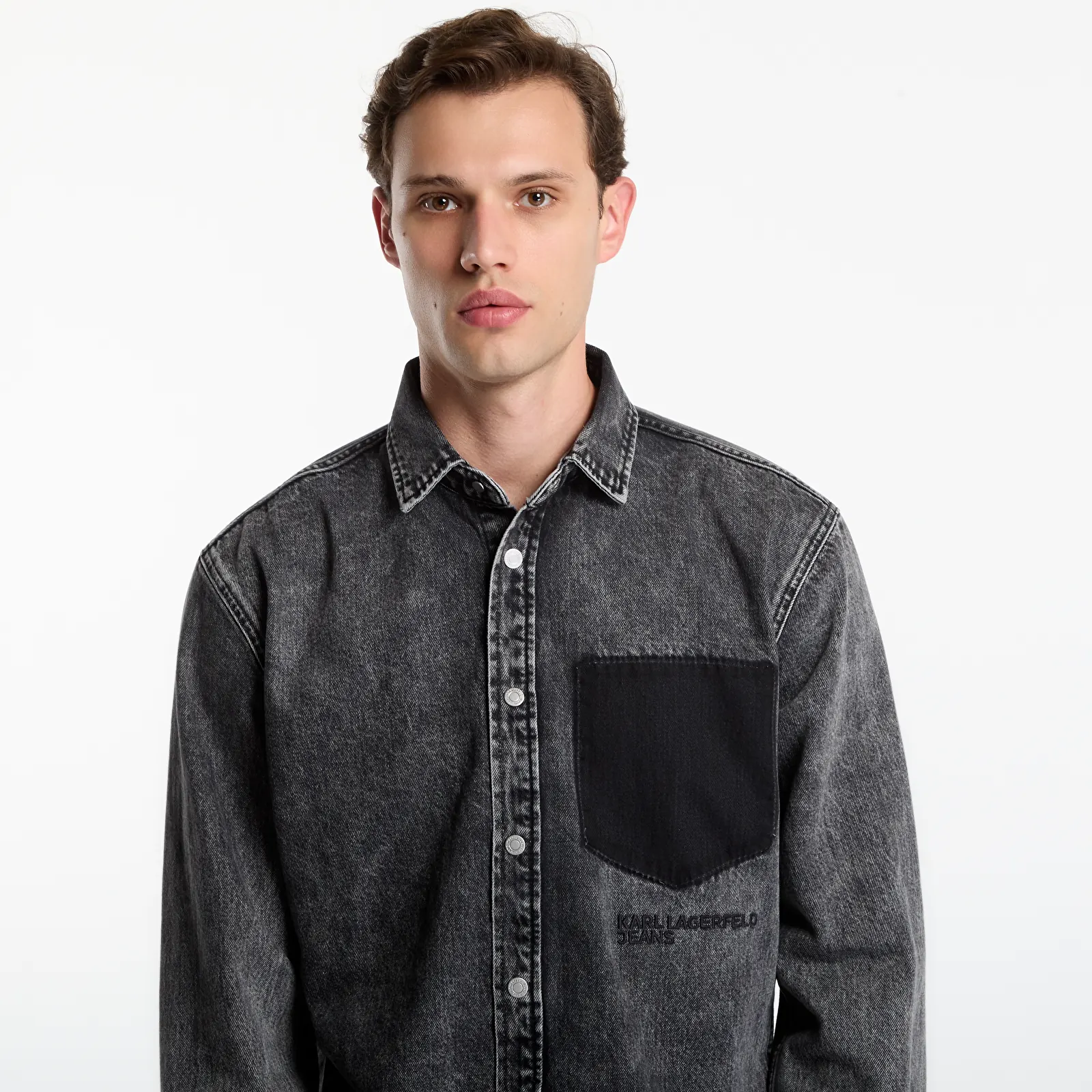 Chemises Karl Lagerfeld Jeans Denim Shirt Washed Black Od Black