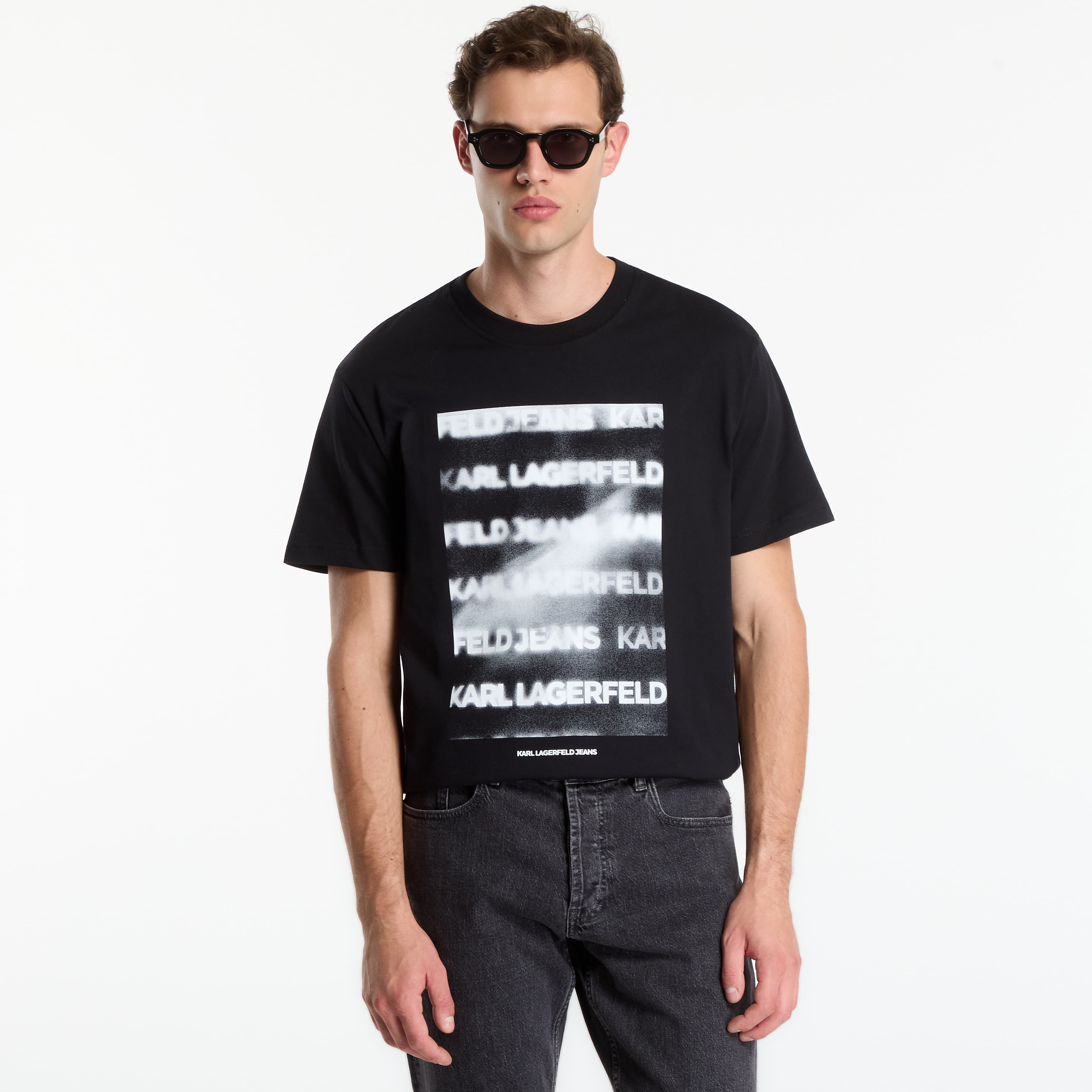 Тениска Karl Lagerfeld Jeans Reg Smoke Logo Tee Black L
