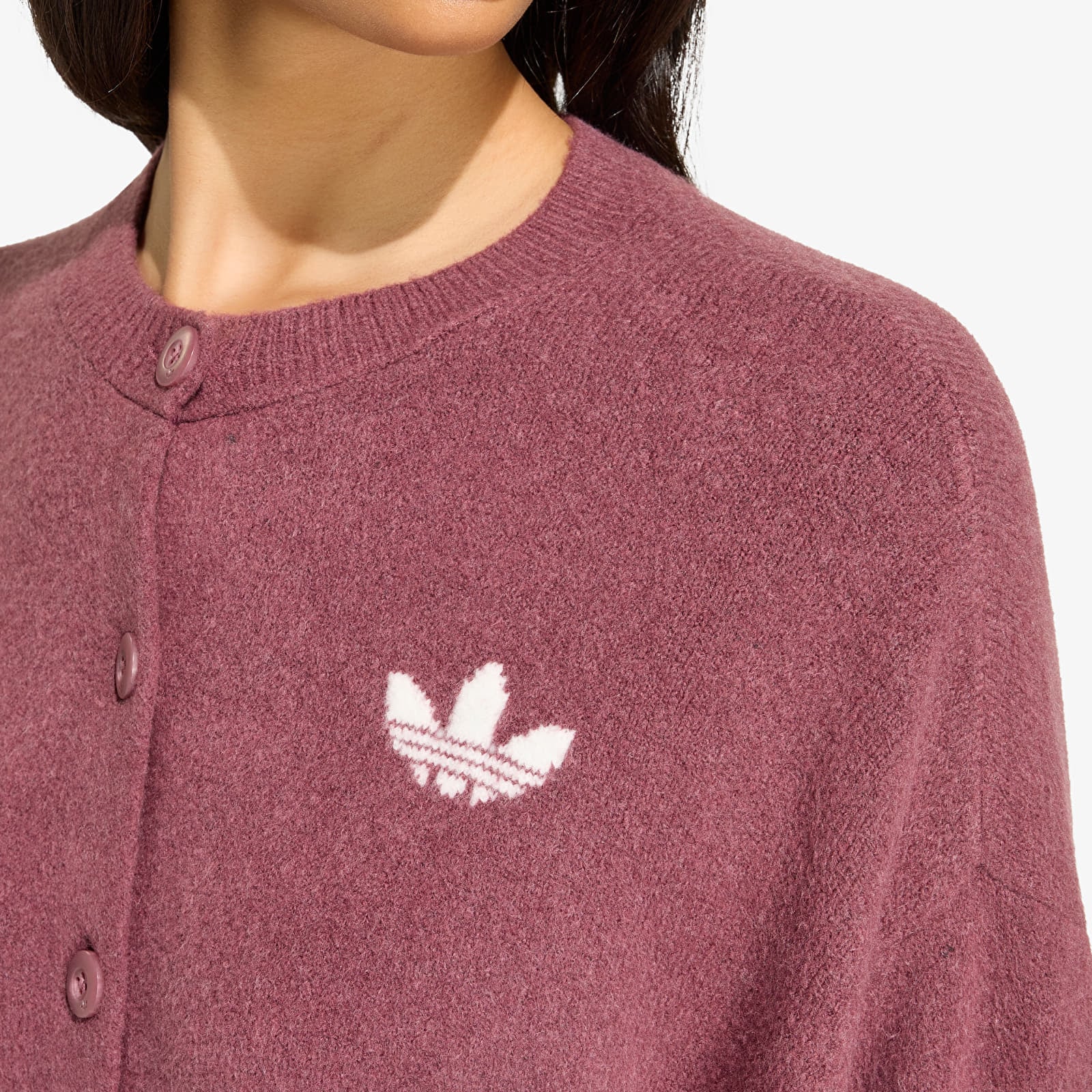 Cardigane pentru femei adidas Essentials Knit Cardigan Burgundy