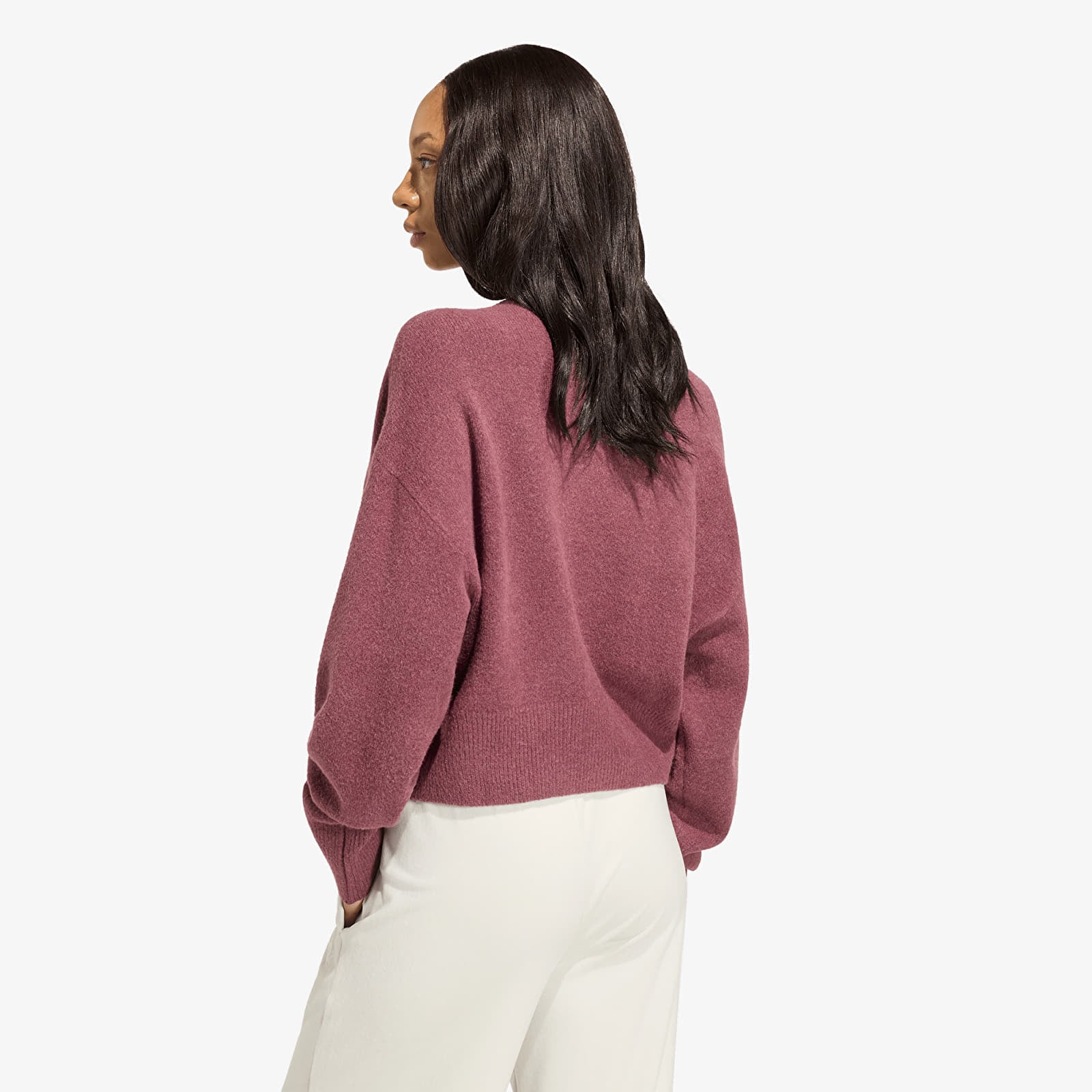 Cardigane pentru femei adidas Essentials Knit Cardigan Burgundy