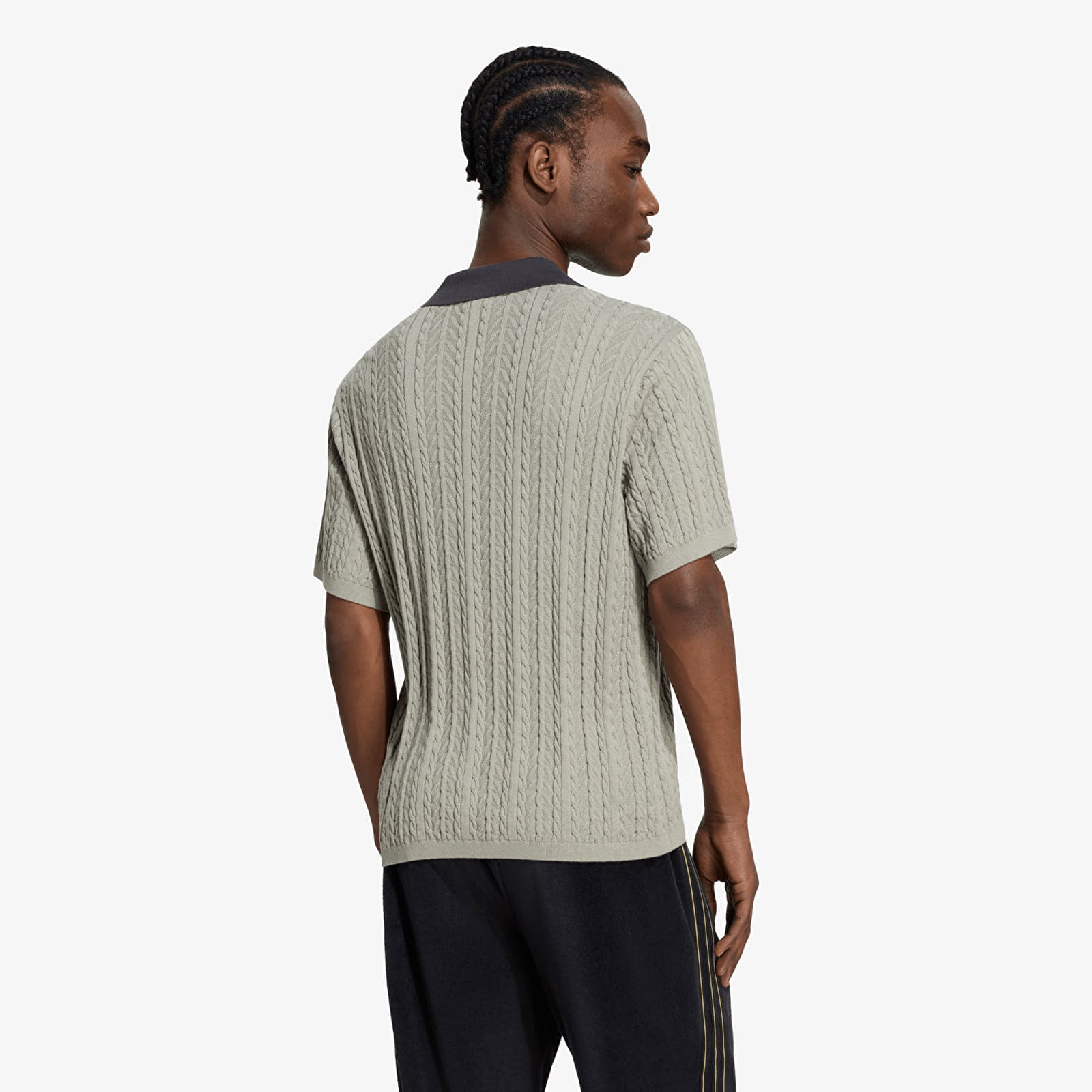 T-skjorter for menn adidas Cable Knit Football Jersey Silver Pebble