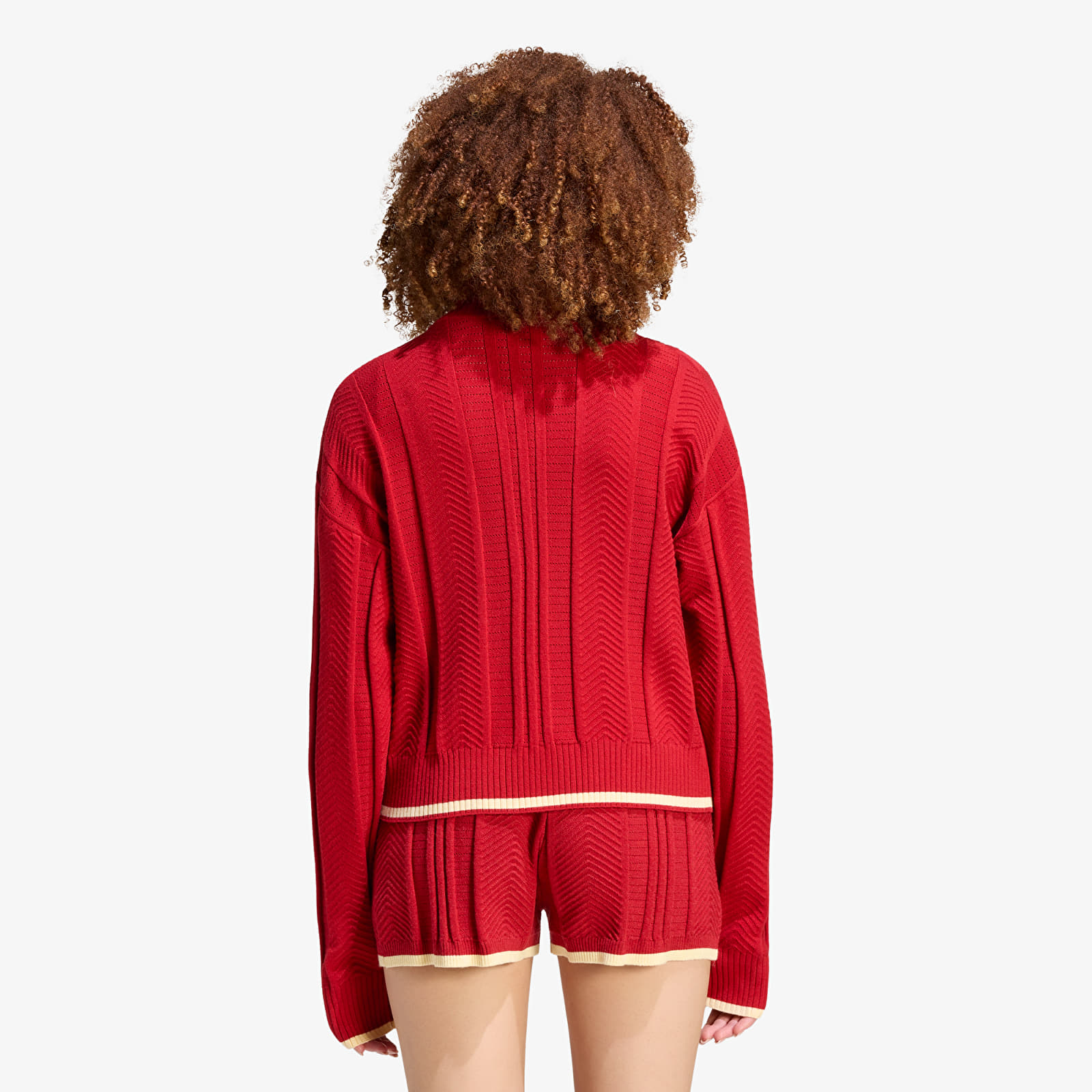 Chaquetas de punto para mujer adidas Cable Knit Firebird Track Top Team Victory Red