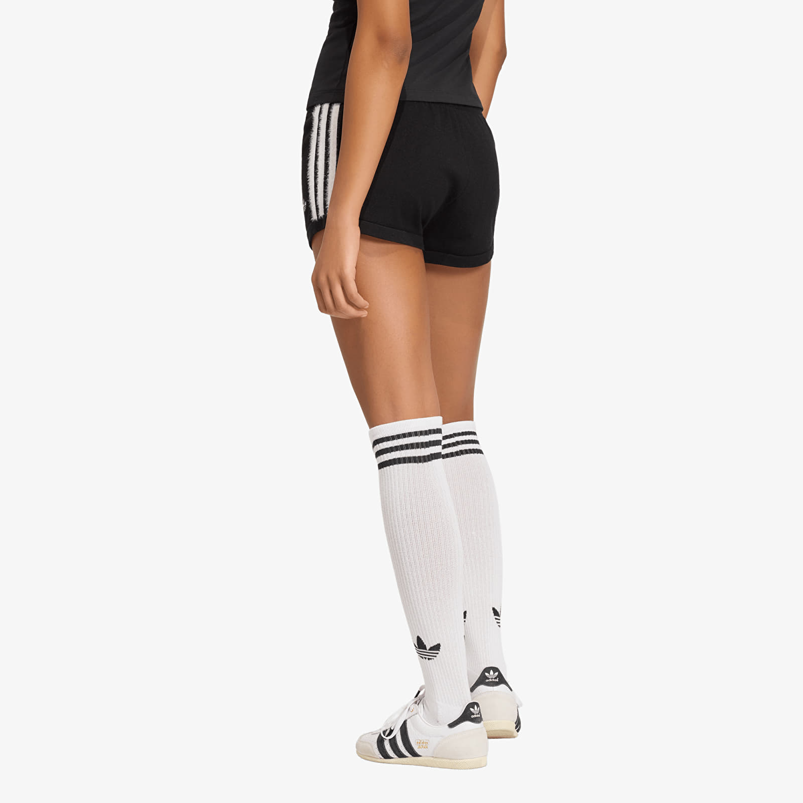 Naiste lühikesed püksid adidas Knitted Short Shorts Black/ White
